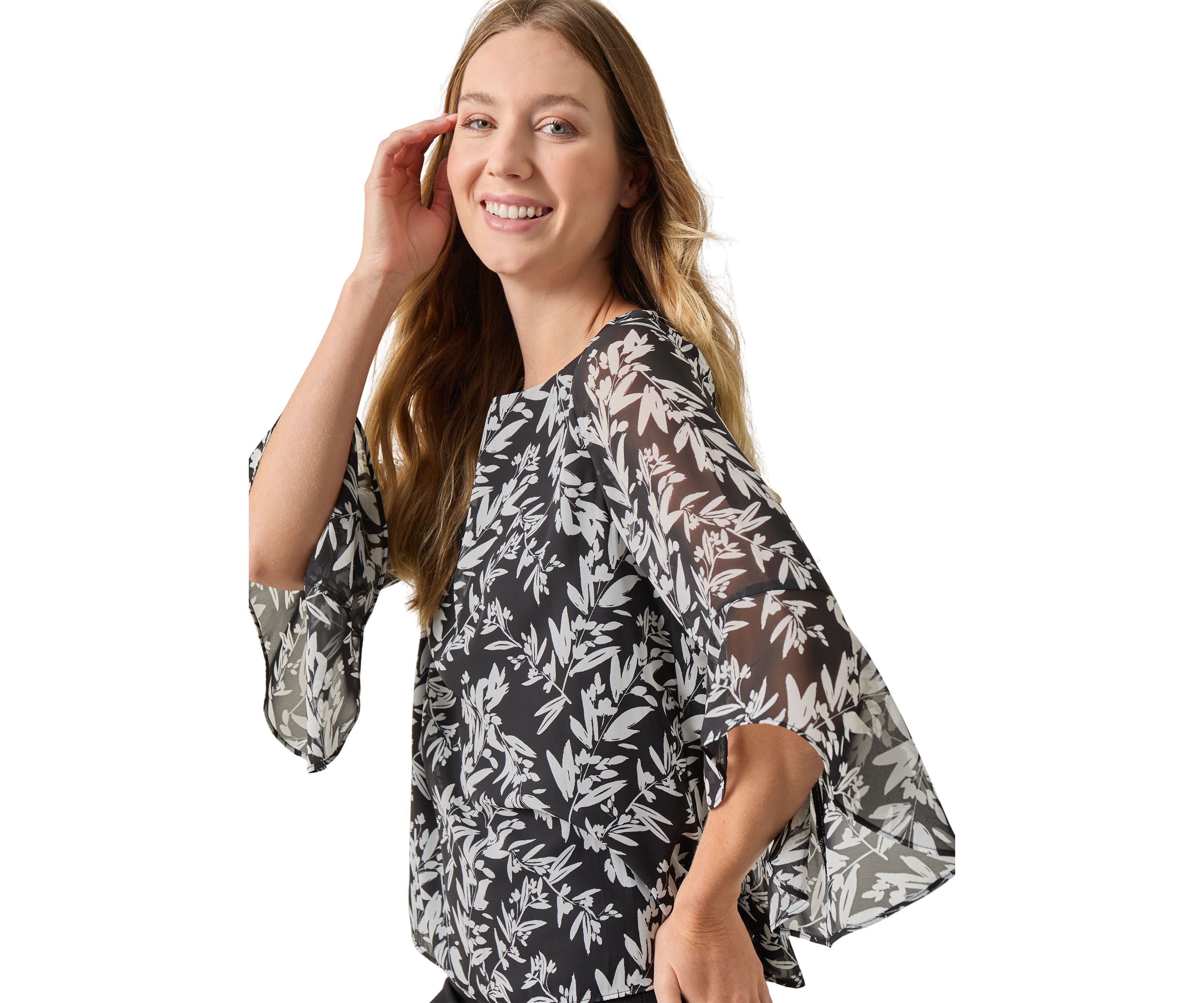 Womens Bell Sleeve Blouse