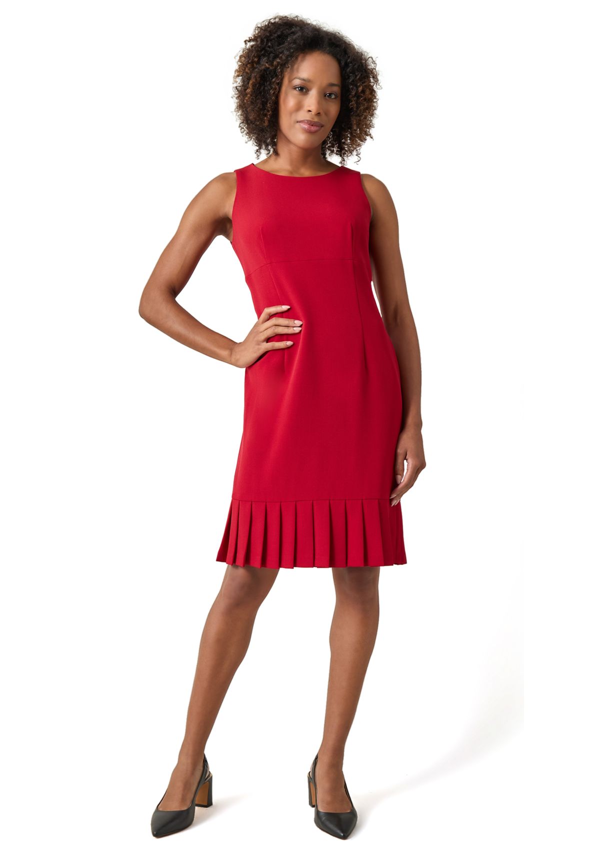 Womens Pleated Sheath Dress
