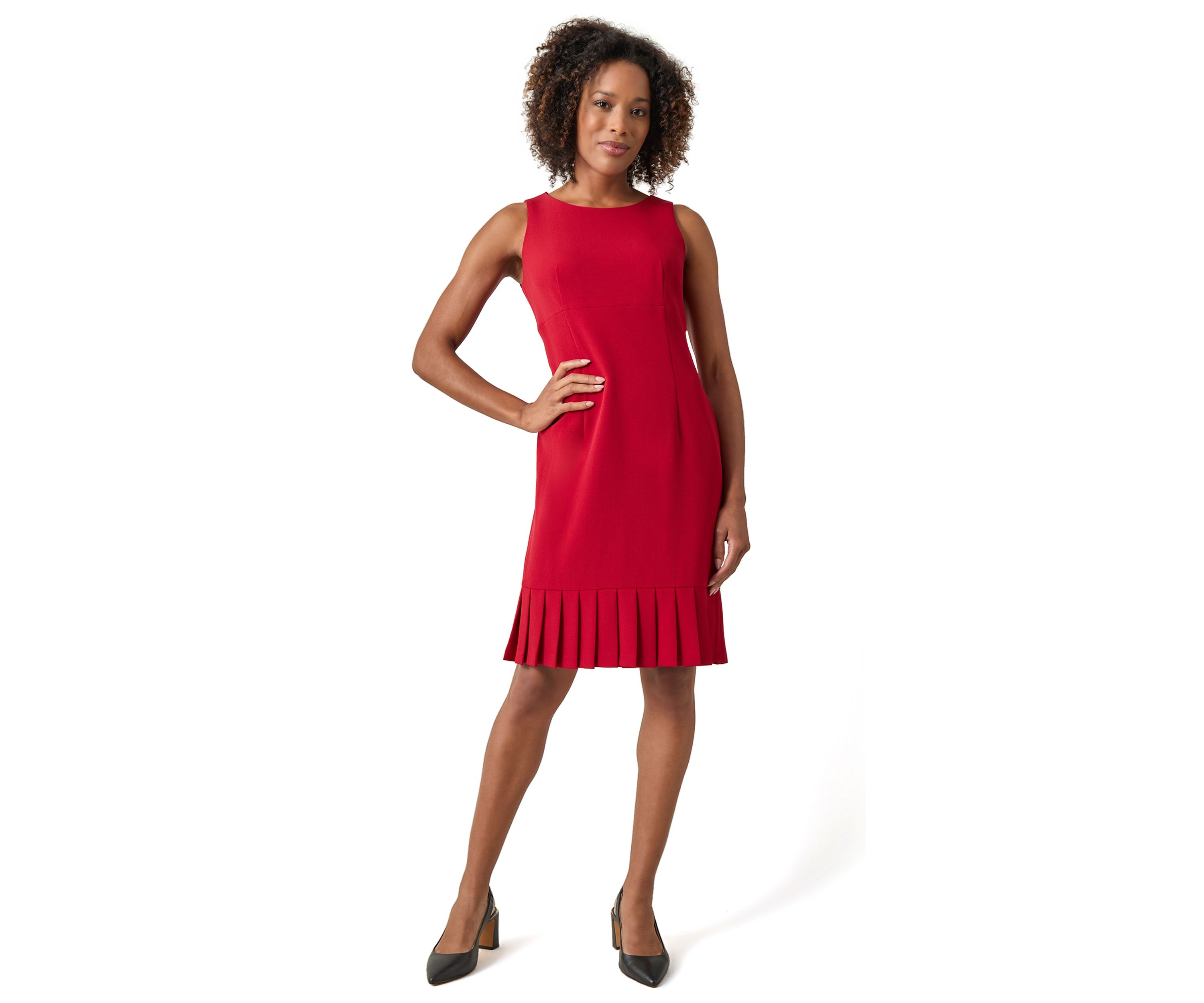Womens Pleated Sheath Dress