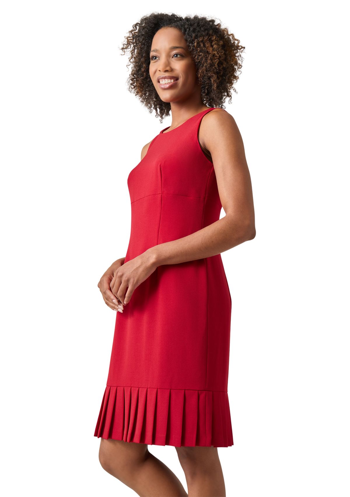 Womens Pleated Sheath Dress
