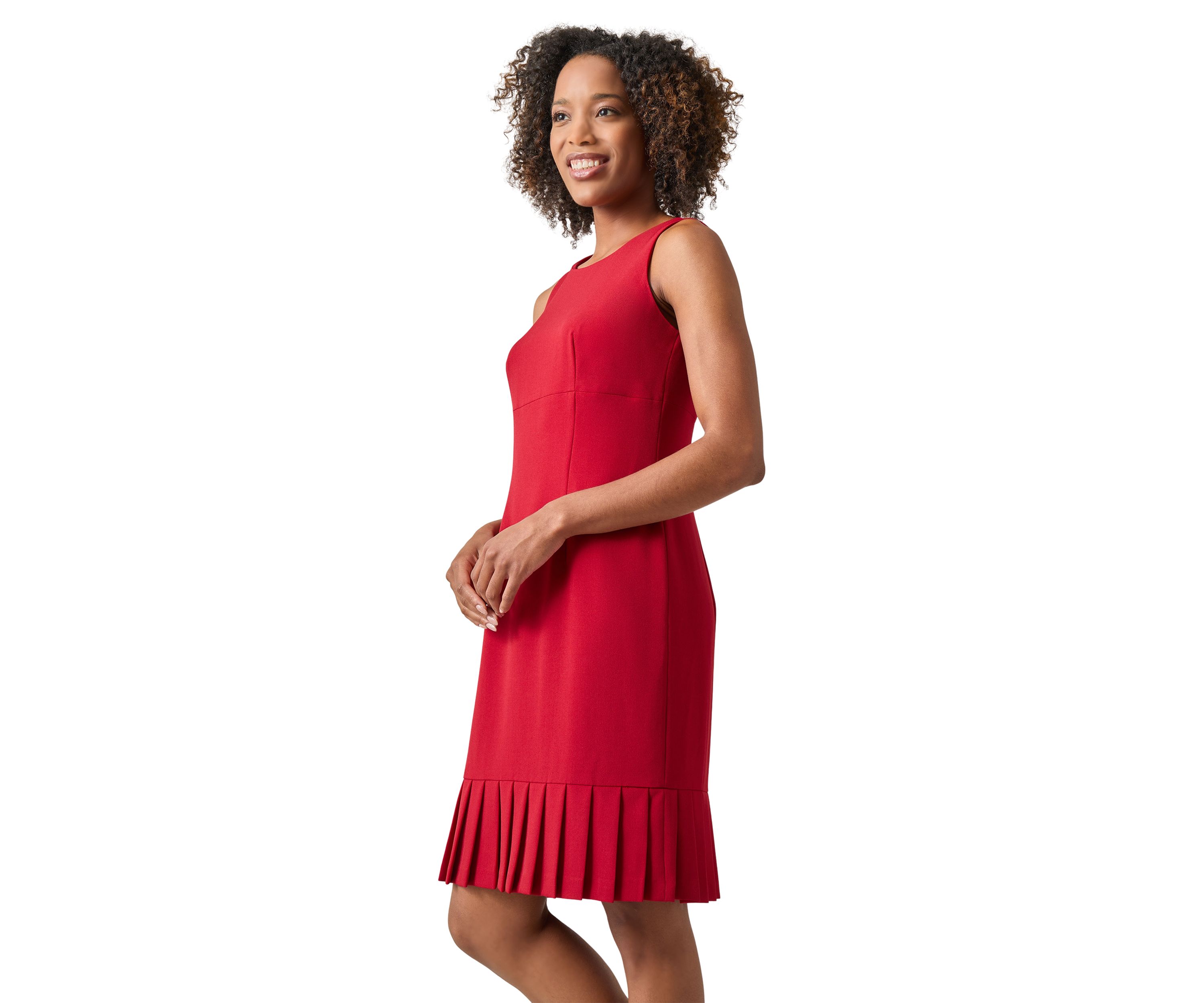 Womens Pleated Sheath Dress