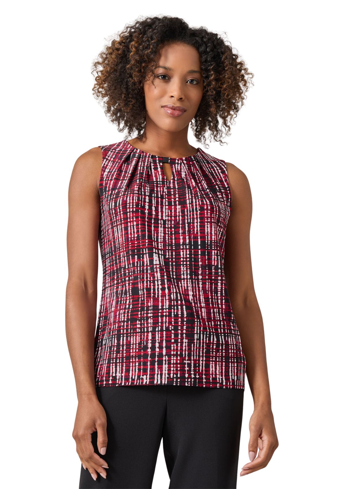 Womens Pleat Neck Top