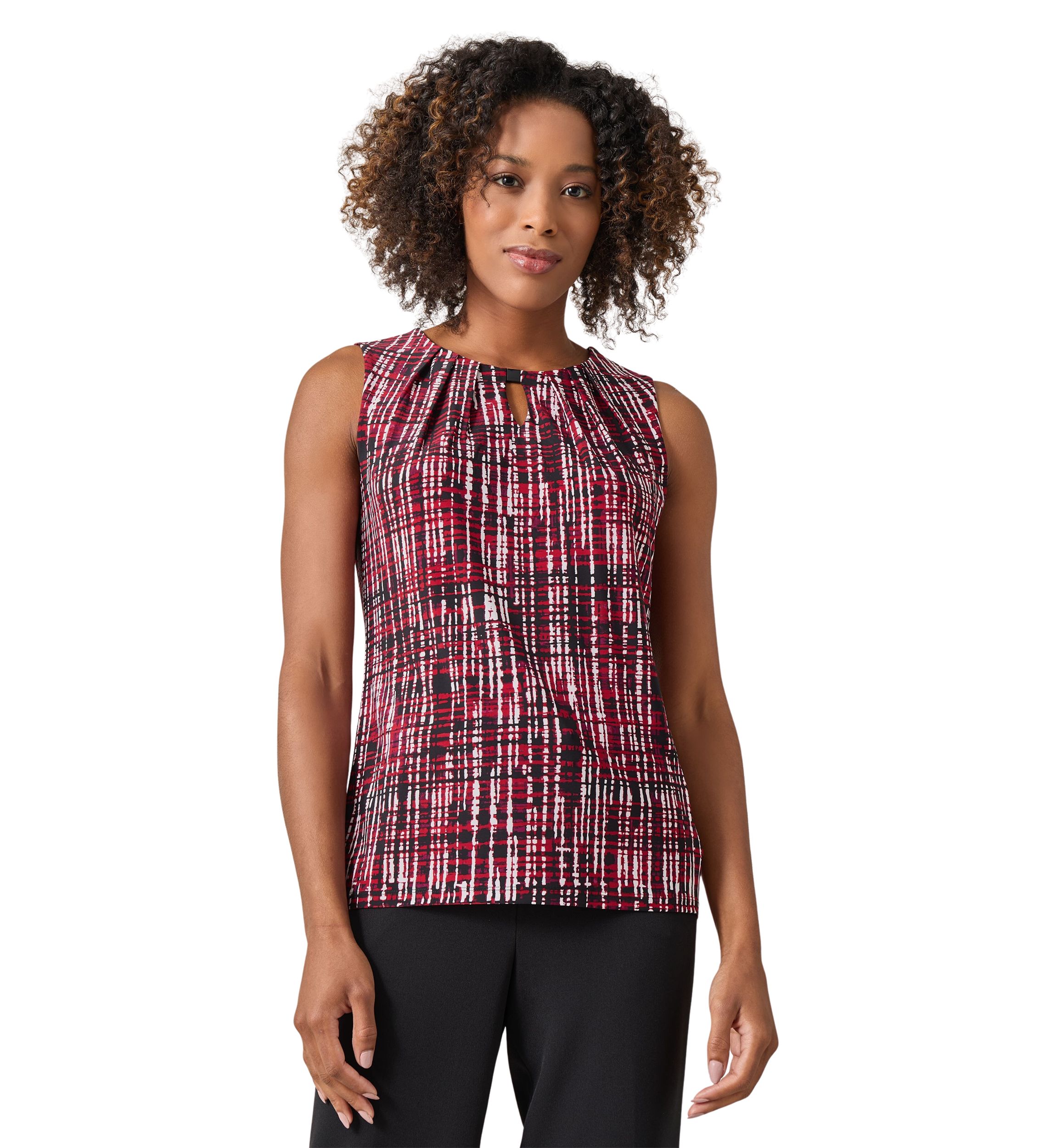 Womens Pleat Neck Top