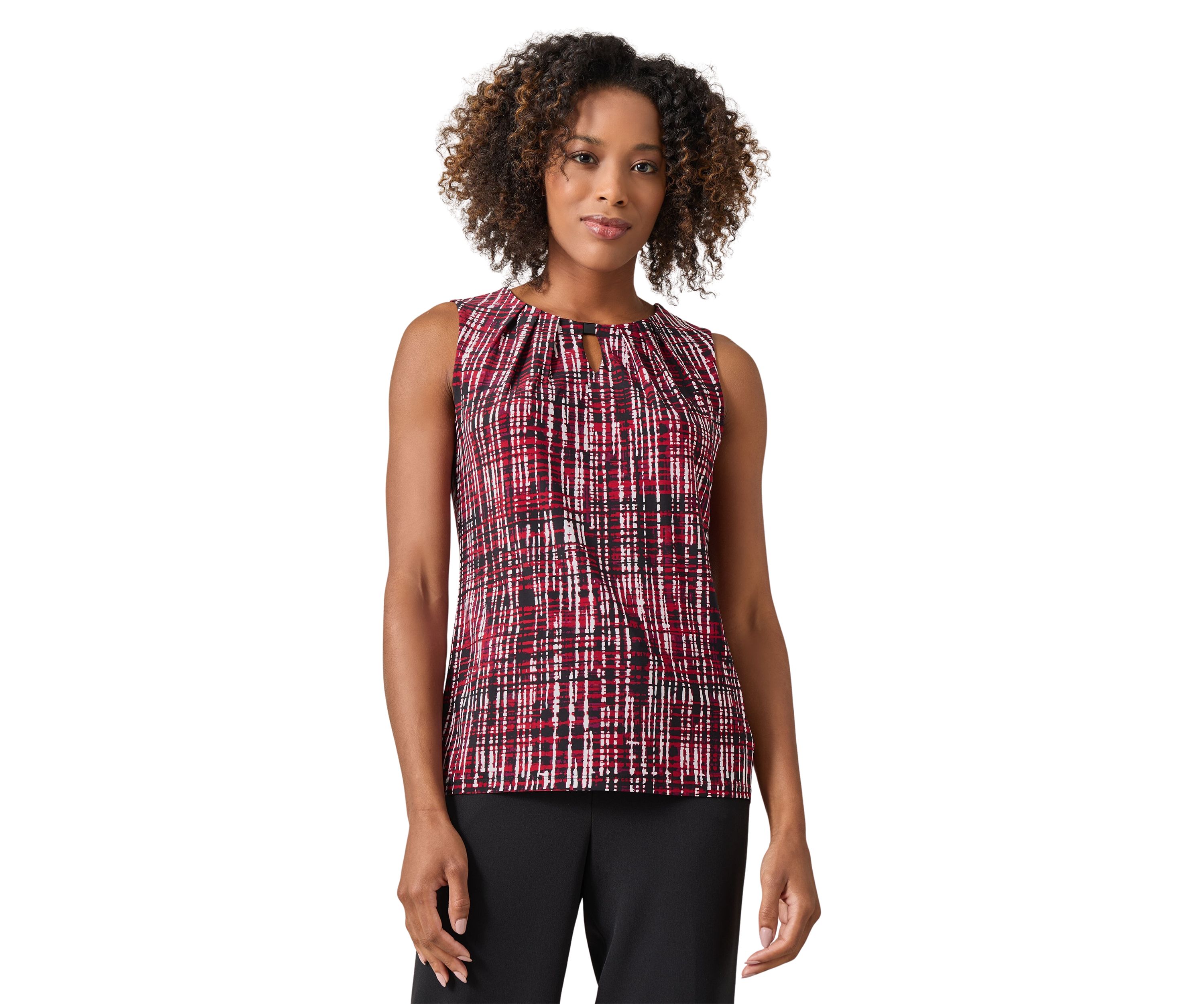 Womens Pleat Neck Top
