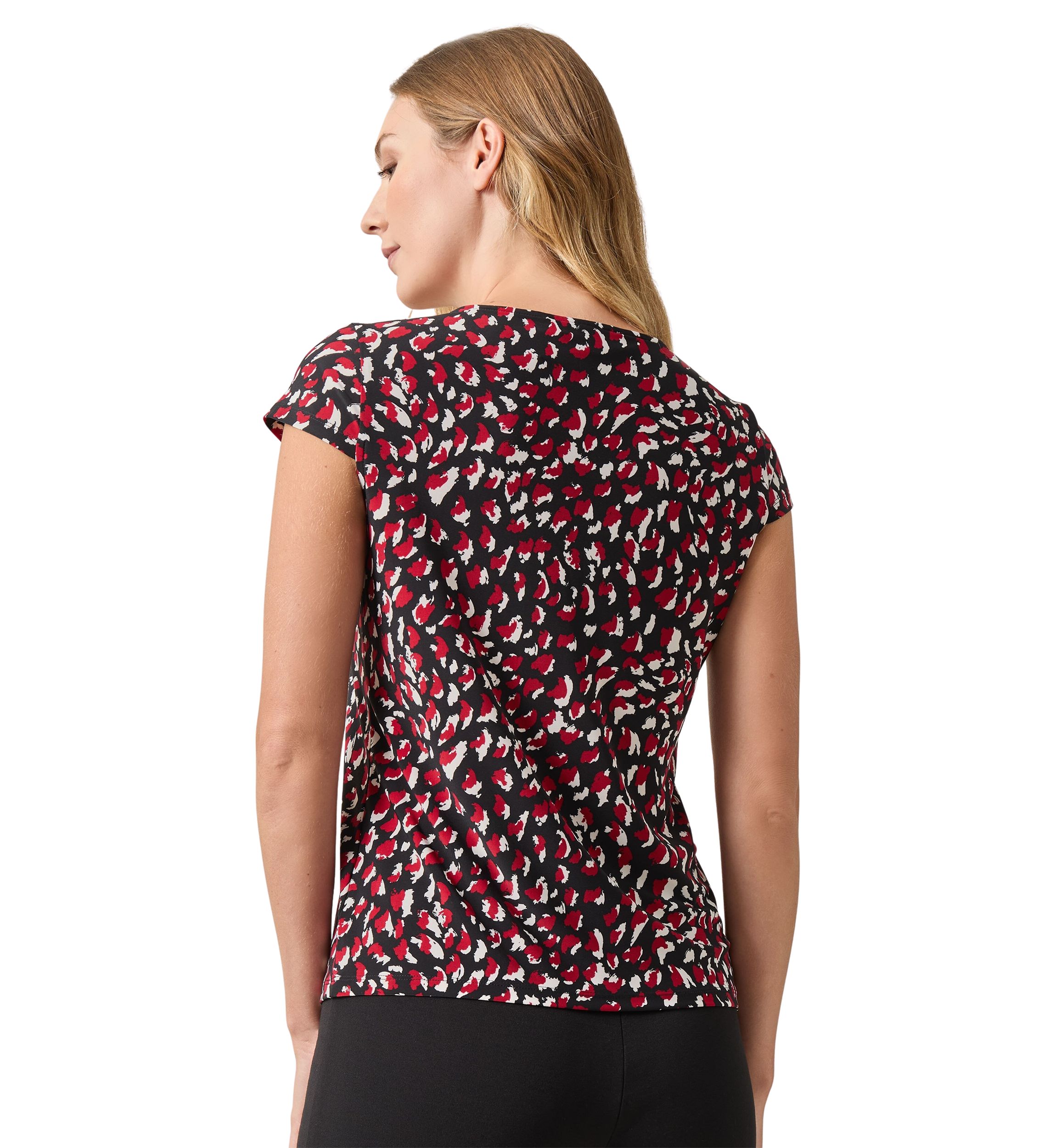 Womens Cap Sleeve Cowl Neck Blouse