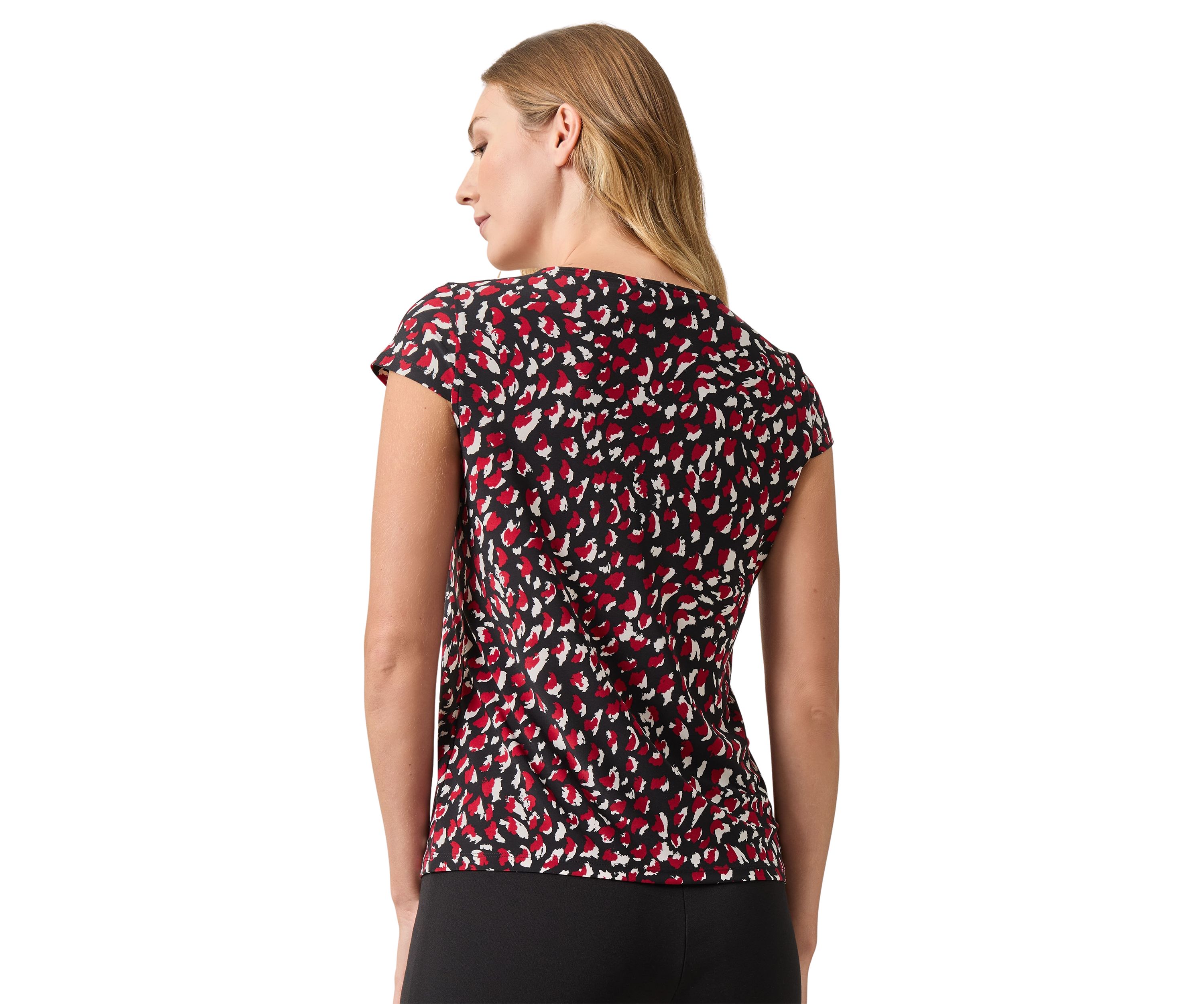Womens Cap Sleeve Cowl Neck Blouse