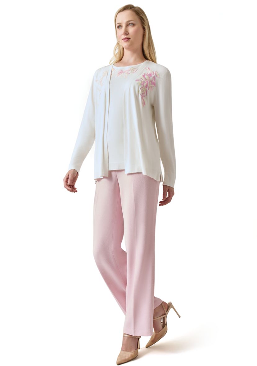 Womens Open Front Embroidered Cardigan