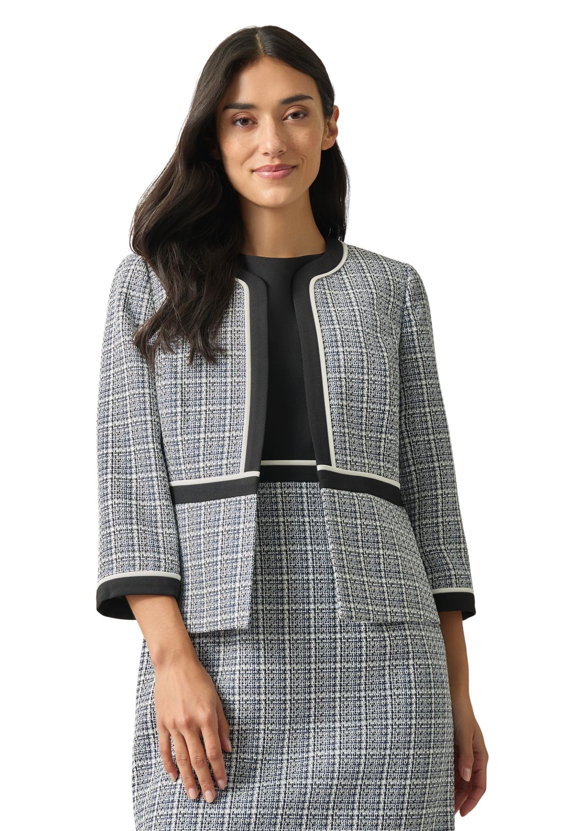 Womens Framed Cardigan with Piping