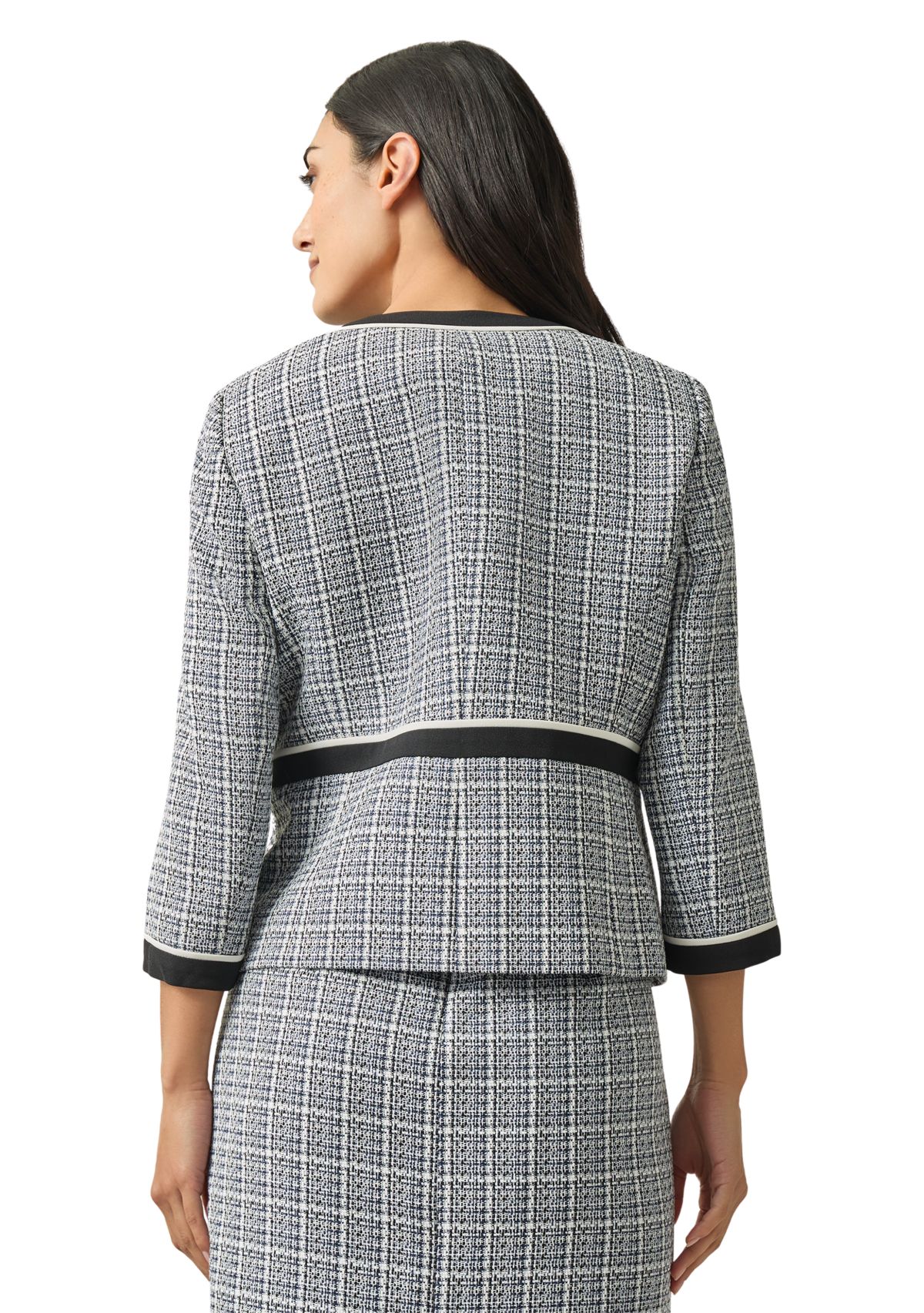 Womens Framed Cardigan with Piping