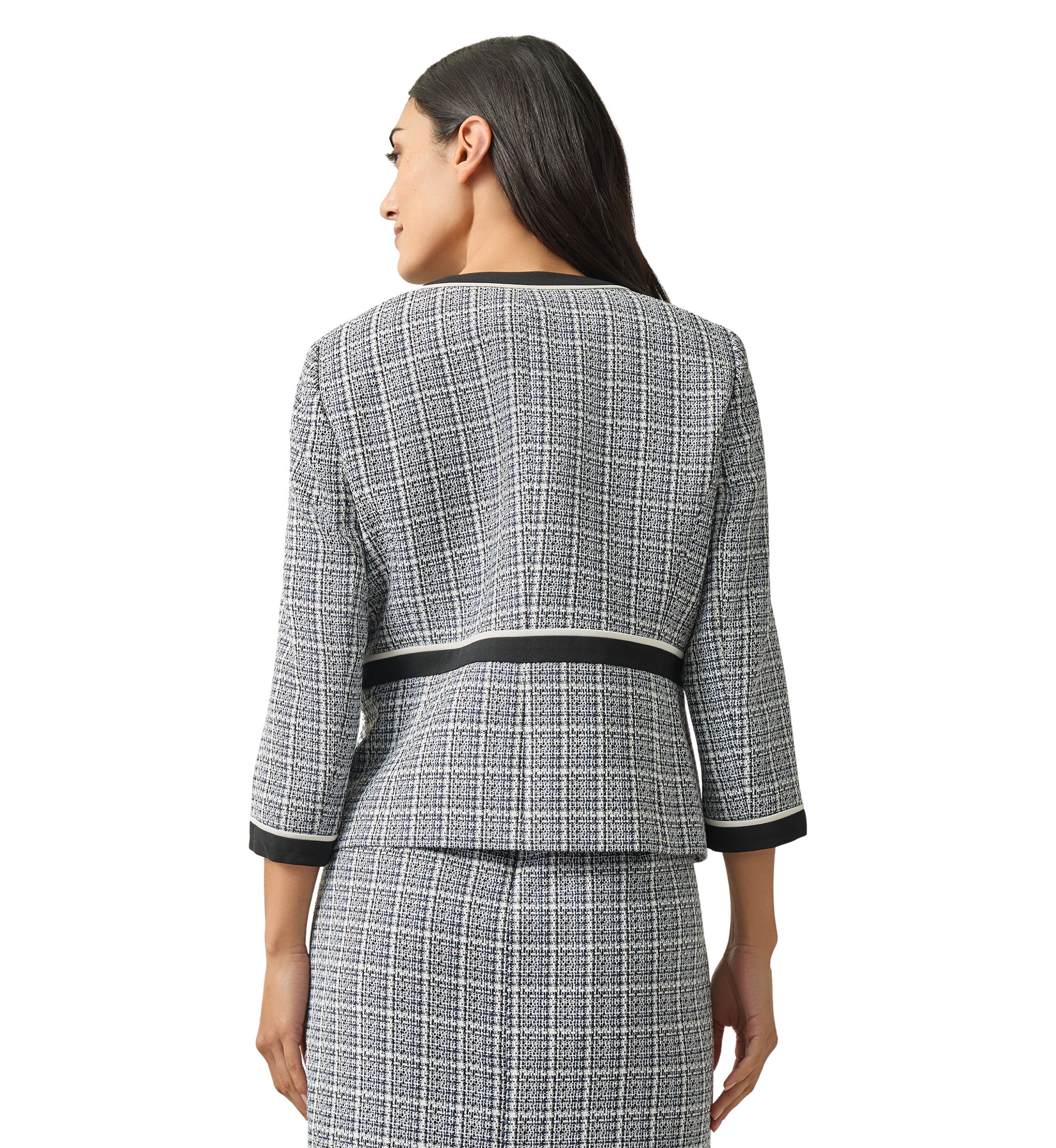 Womens Framed Cardigan with Piping
