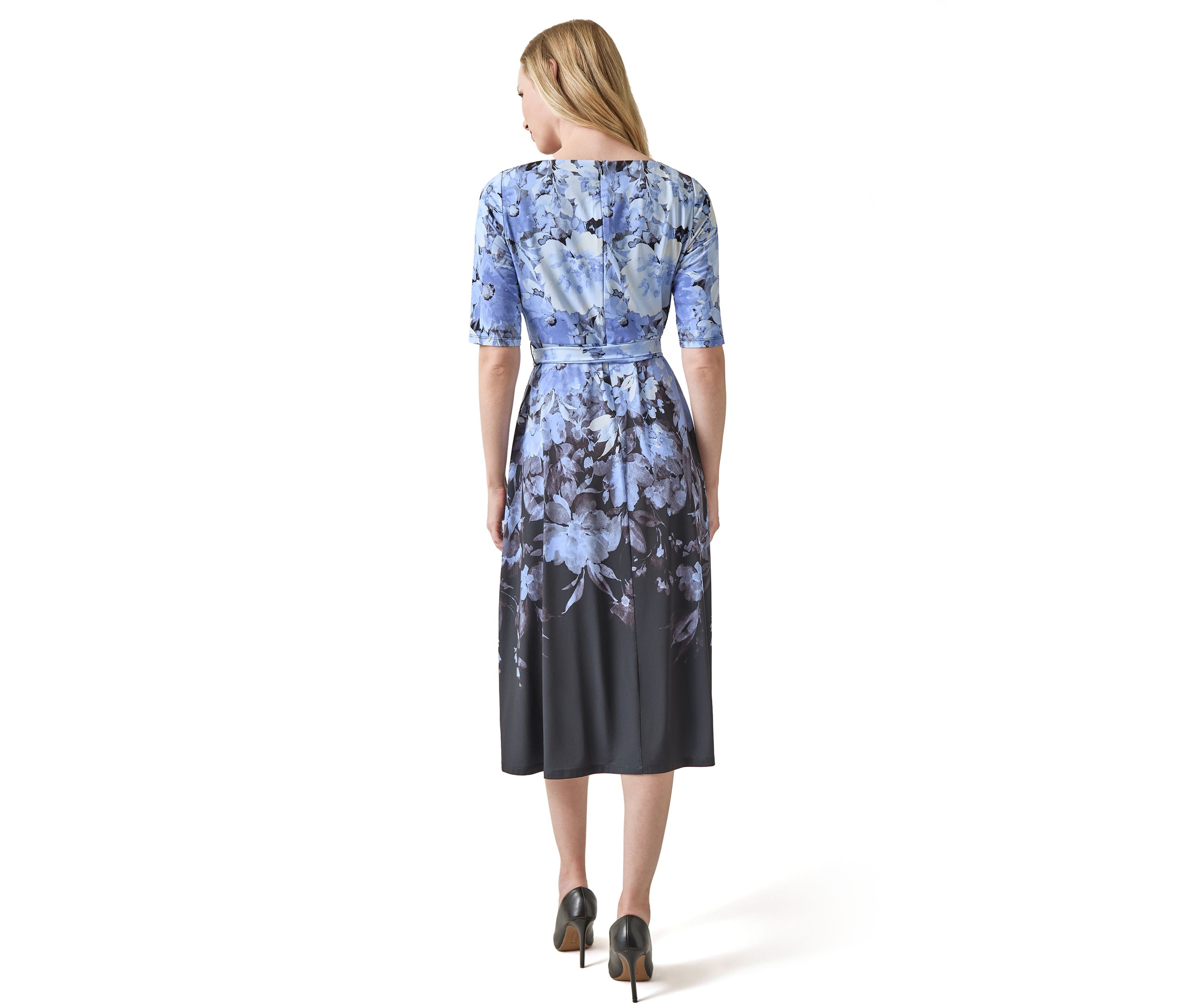 Womens Printed Fit and Flare Dress