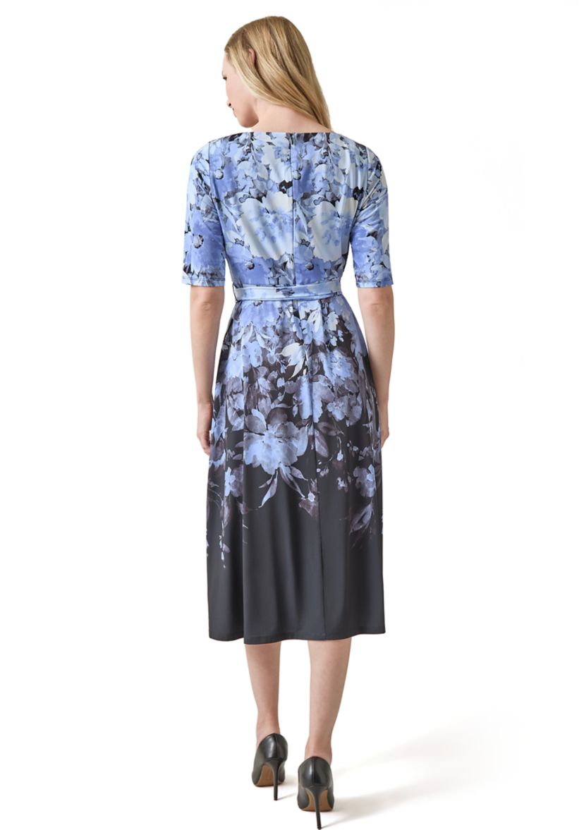 Womens Printed Fit and Flare Dress