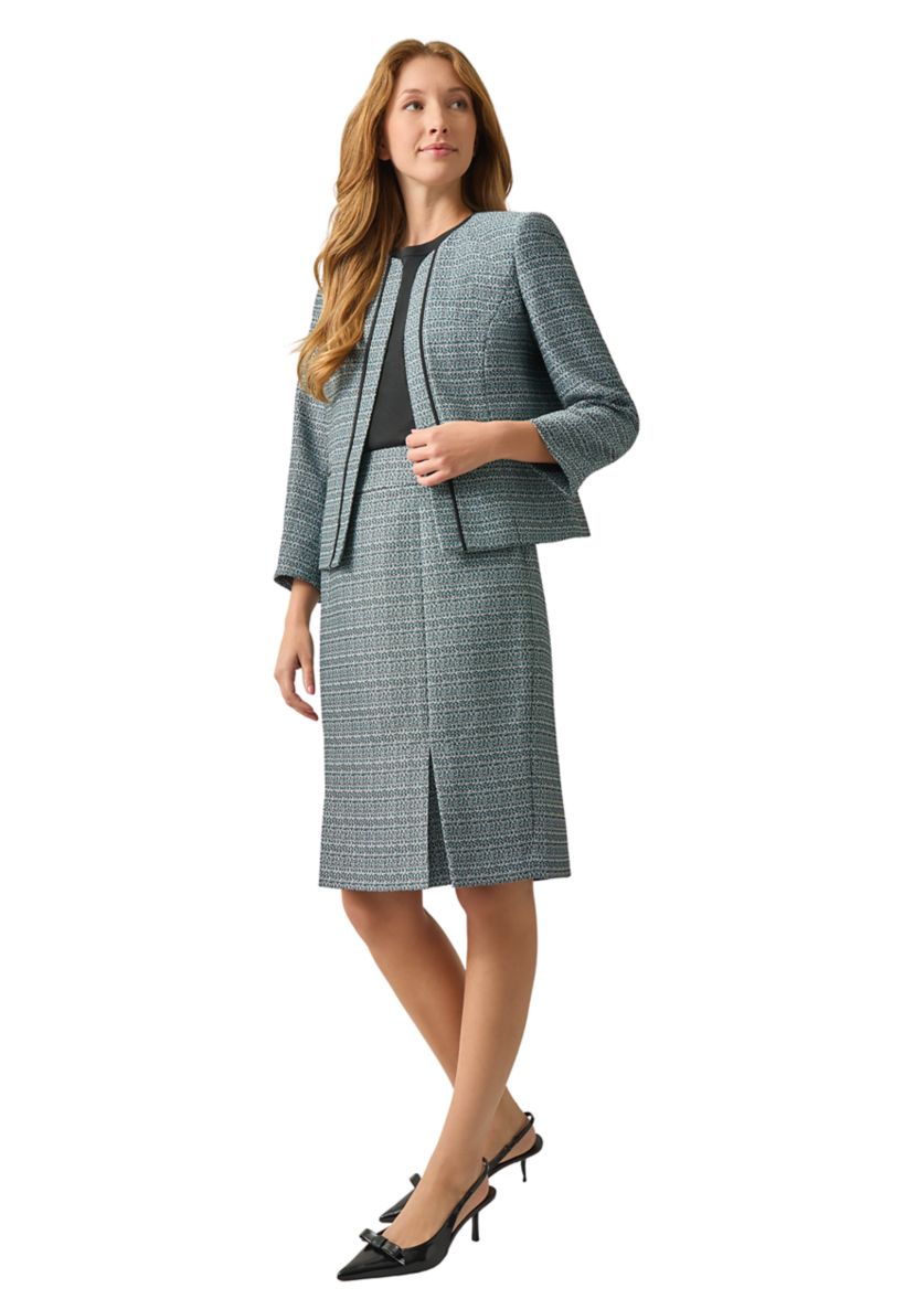 Womens 3/4 Sleeve Open Combo Jacket
