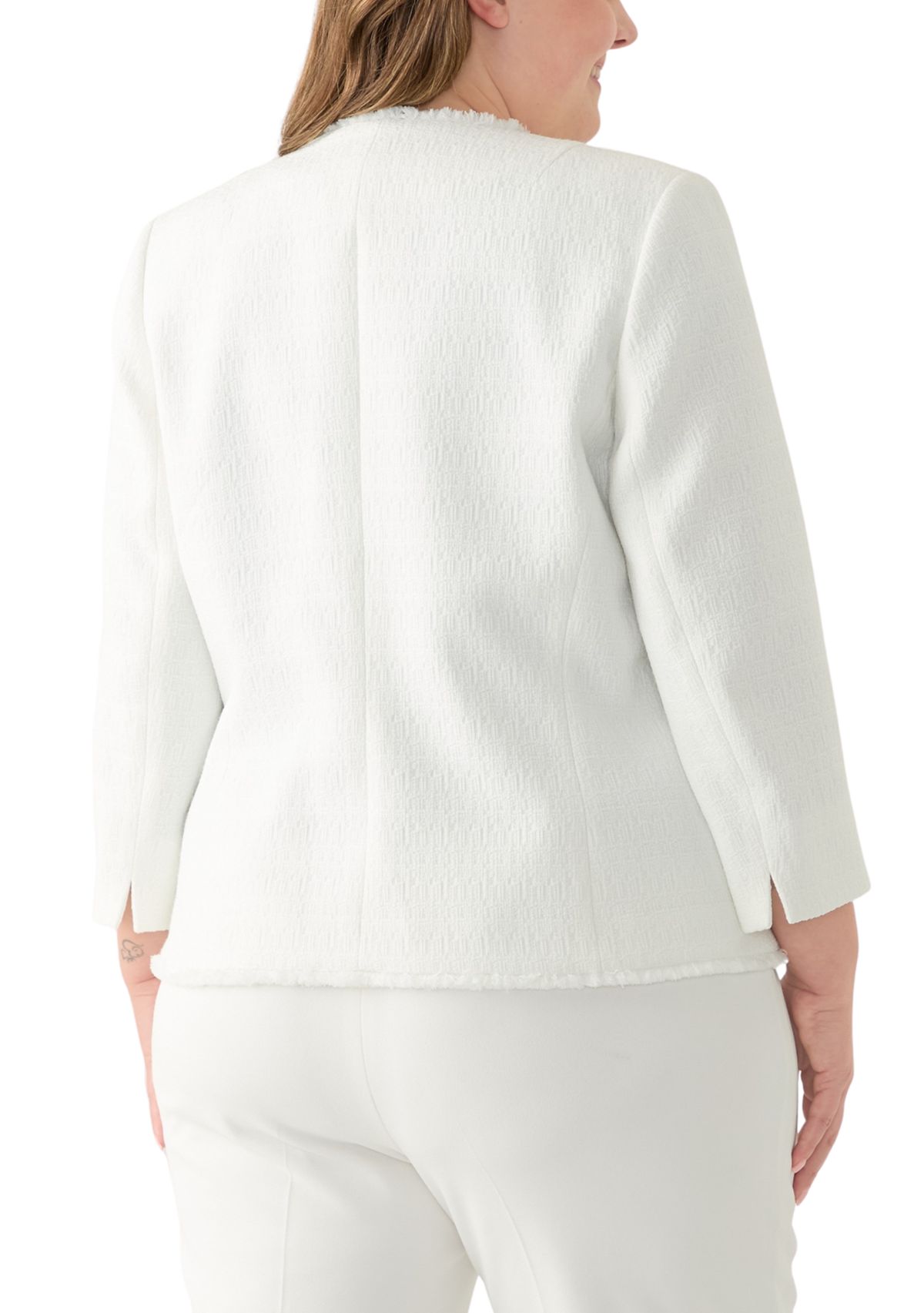 Plus Size One Button Wing Lapel Jacket