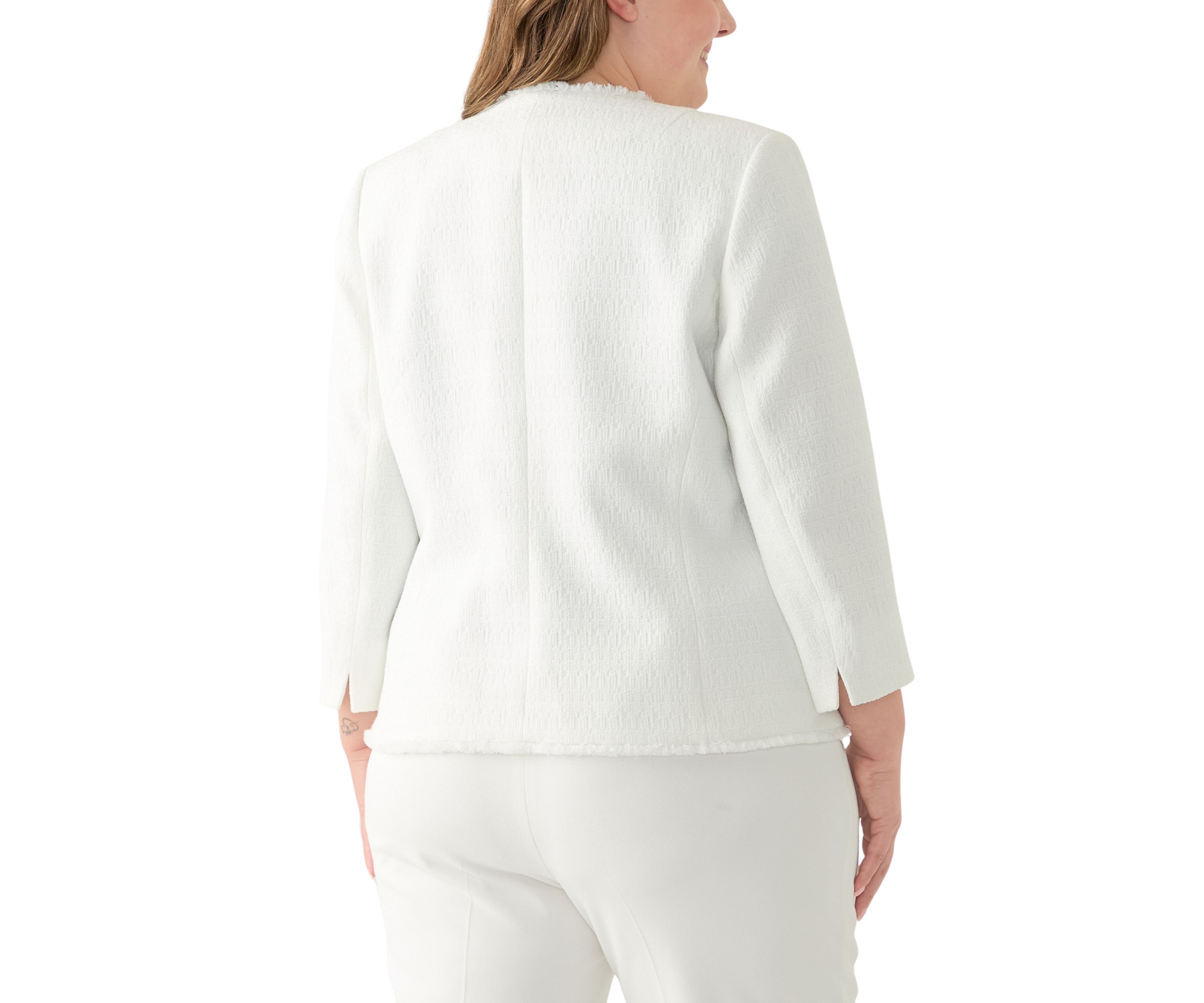 Plus Size One Button Wing Lapel Jacket