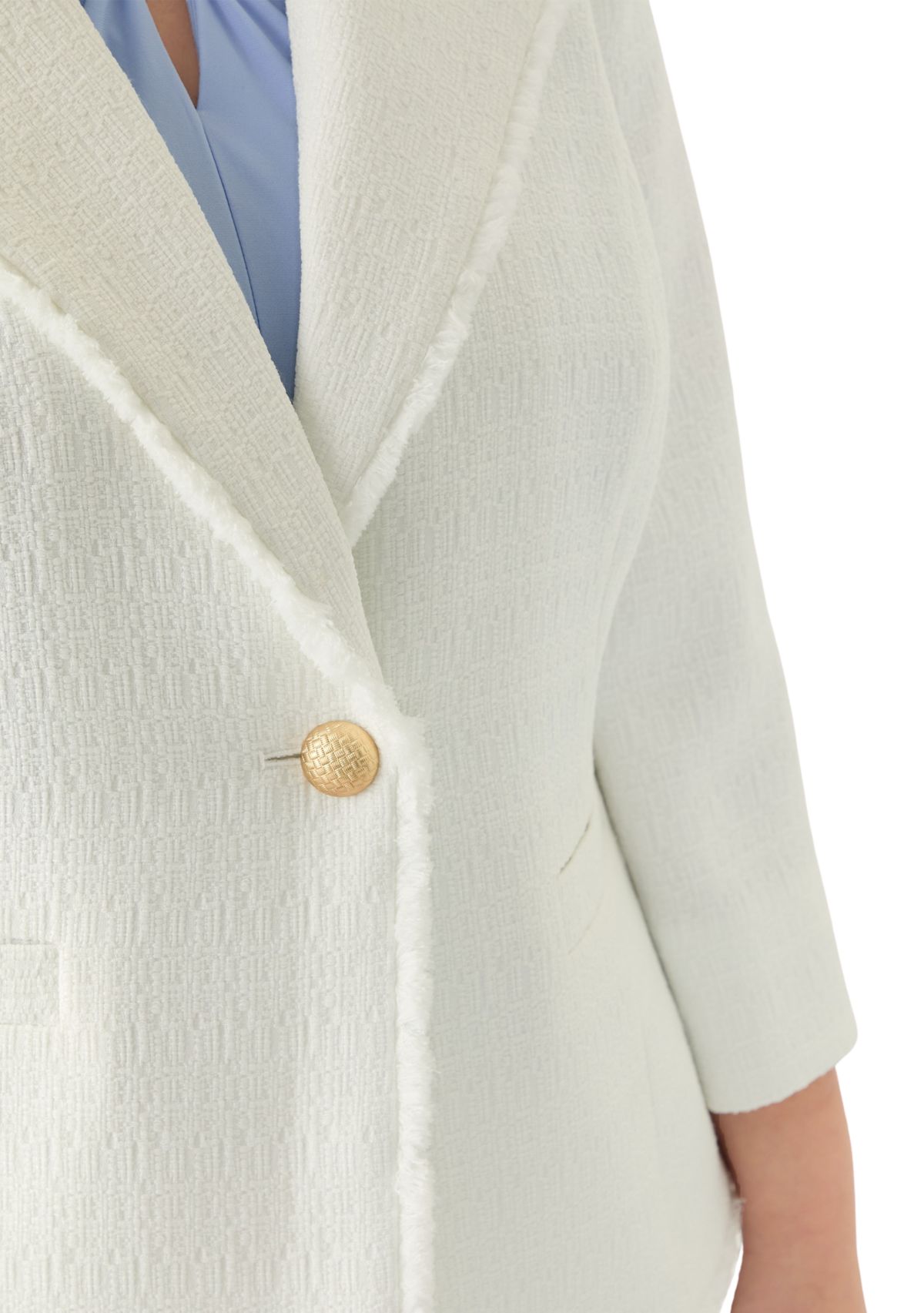 Plus Size One Button Wing Lapel Jacket