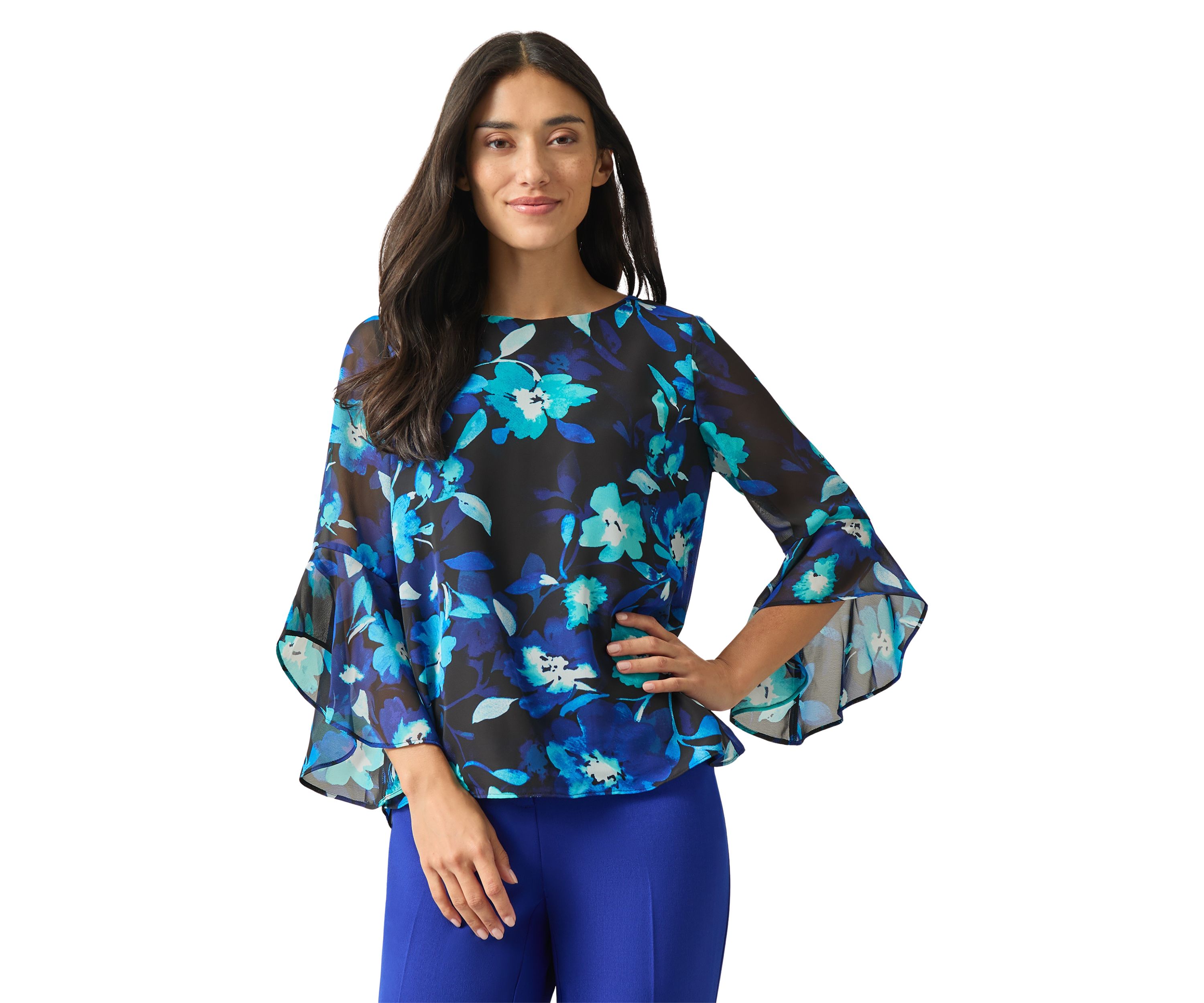 Womens Ruffle Sleeve Blouse