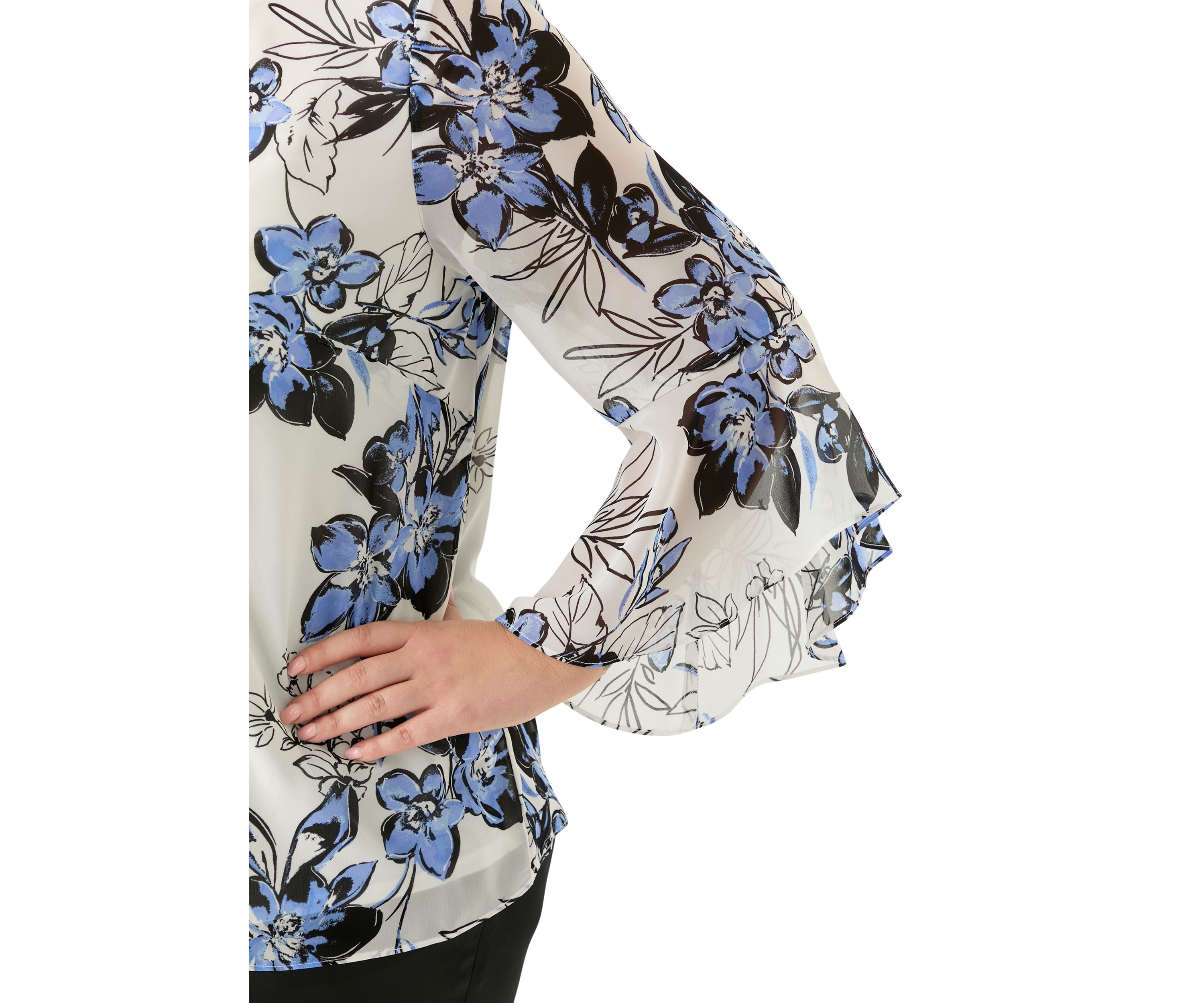 Plus Size Ruffle Sleeve Blouse