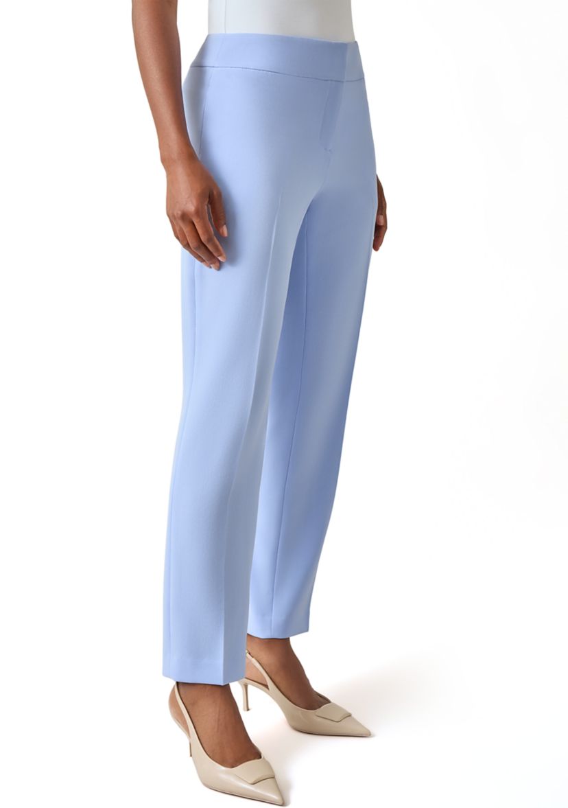 Womens Mid Rise Fly Front Slim Pants