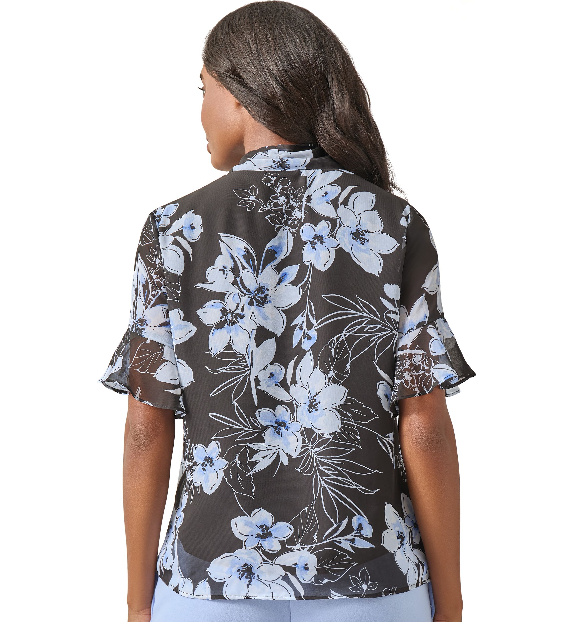 Petite Tie Neck Blouse