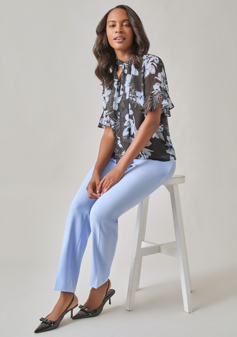 Petite Tie Neck Blouse
