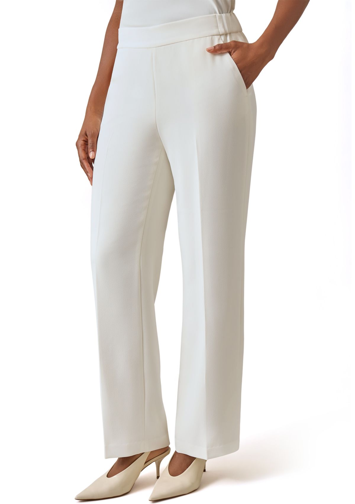 Womens Pull On Elastic Back Pants
