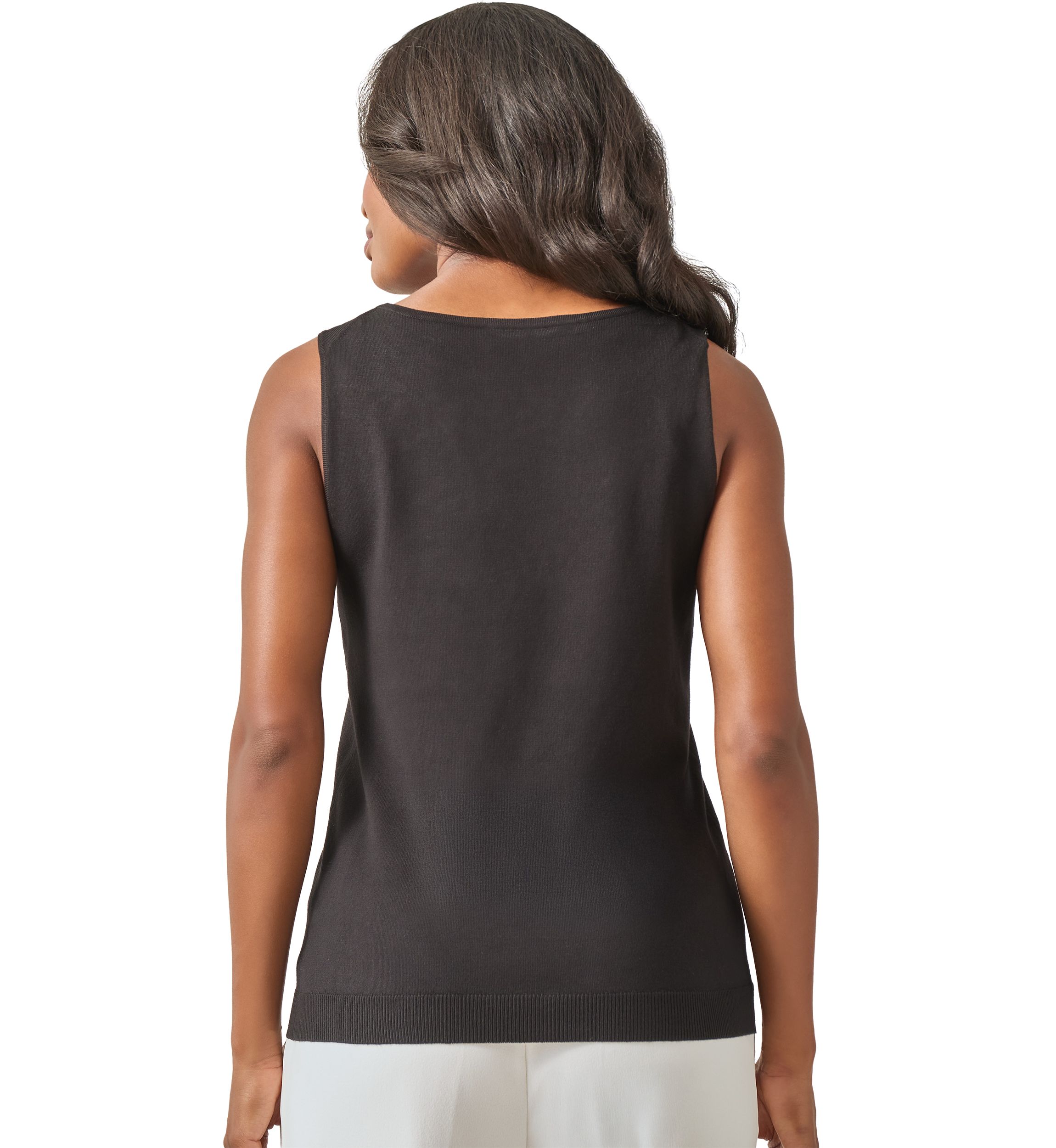 Womens Sleeveless Boat Neck Embroidered Blouse