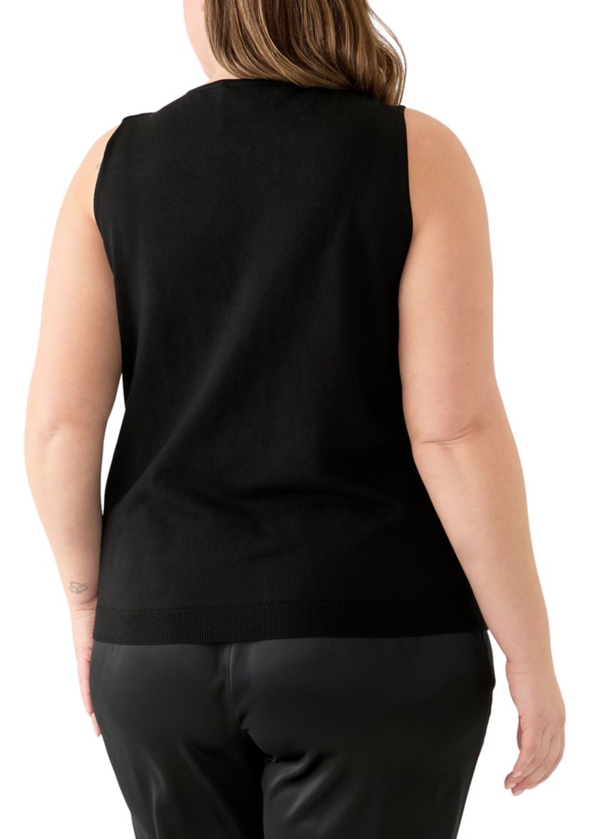 Plus Size Sleeveless Embroidered Top