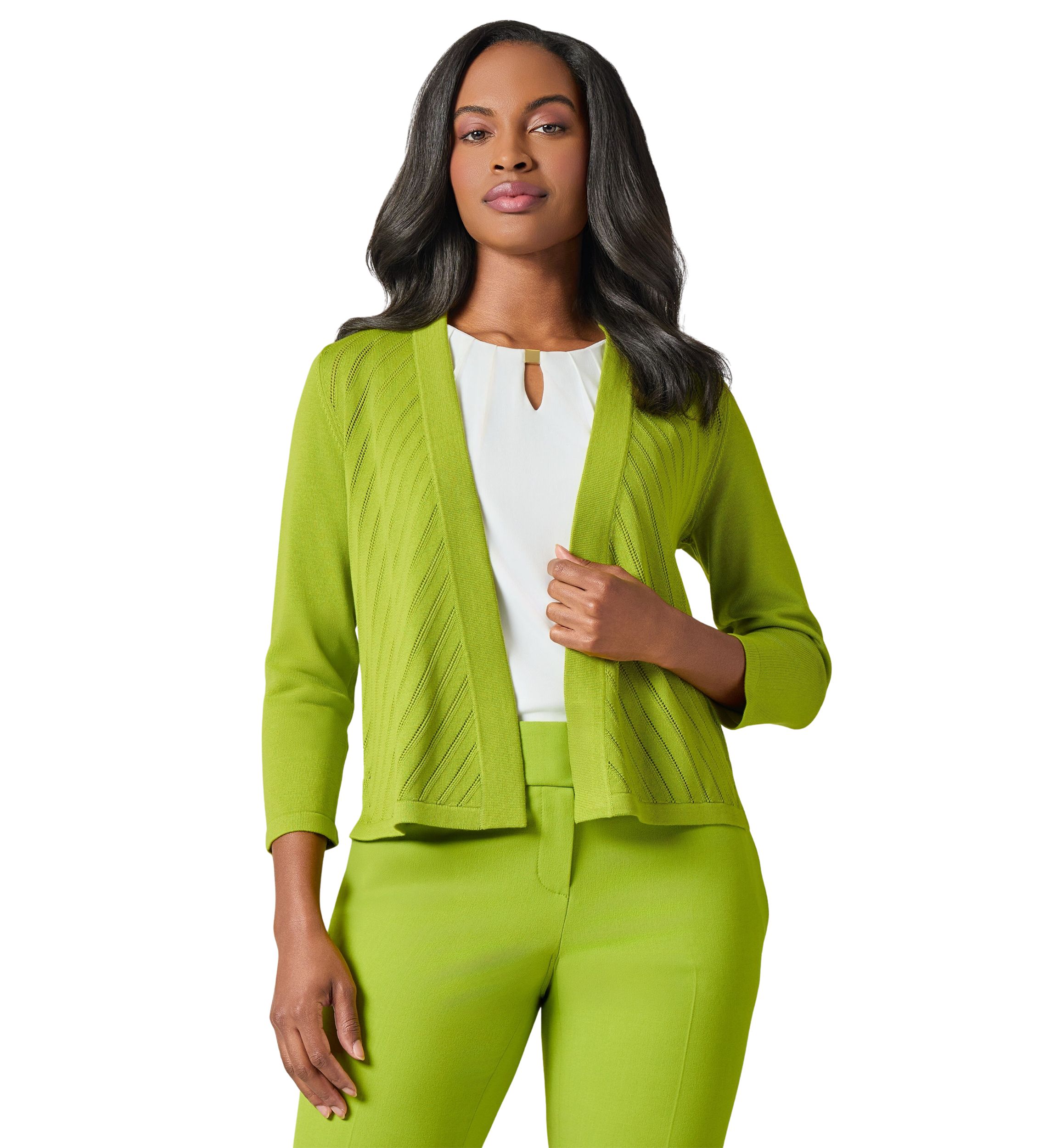 Womens Diagonal Stitch Short Cardigan