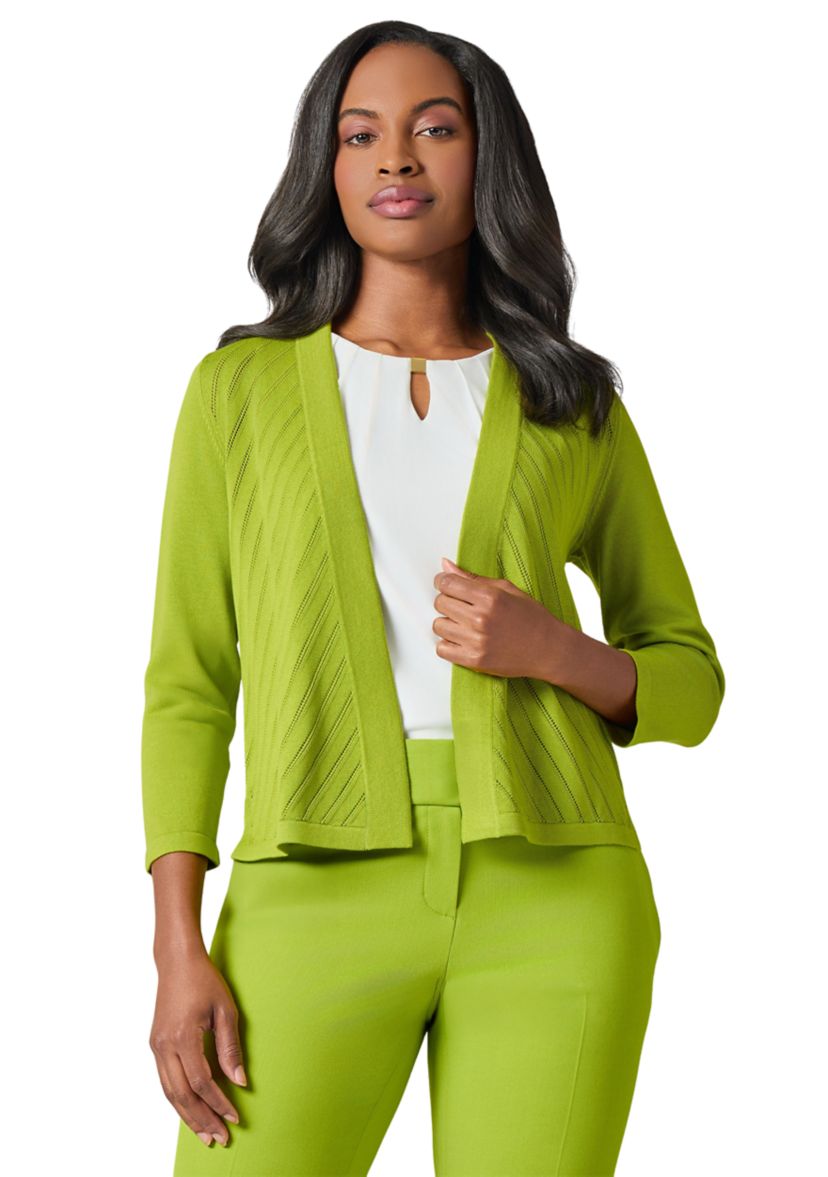Womens Diagonal Stitch Short Cardigan