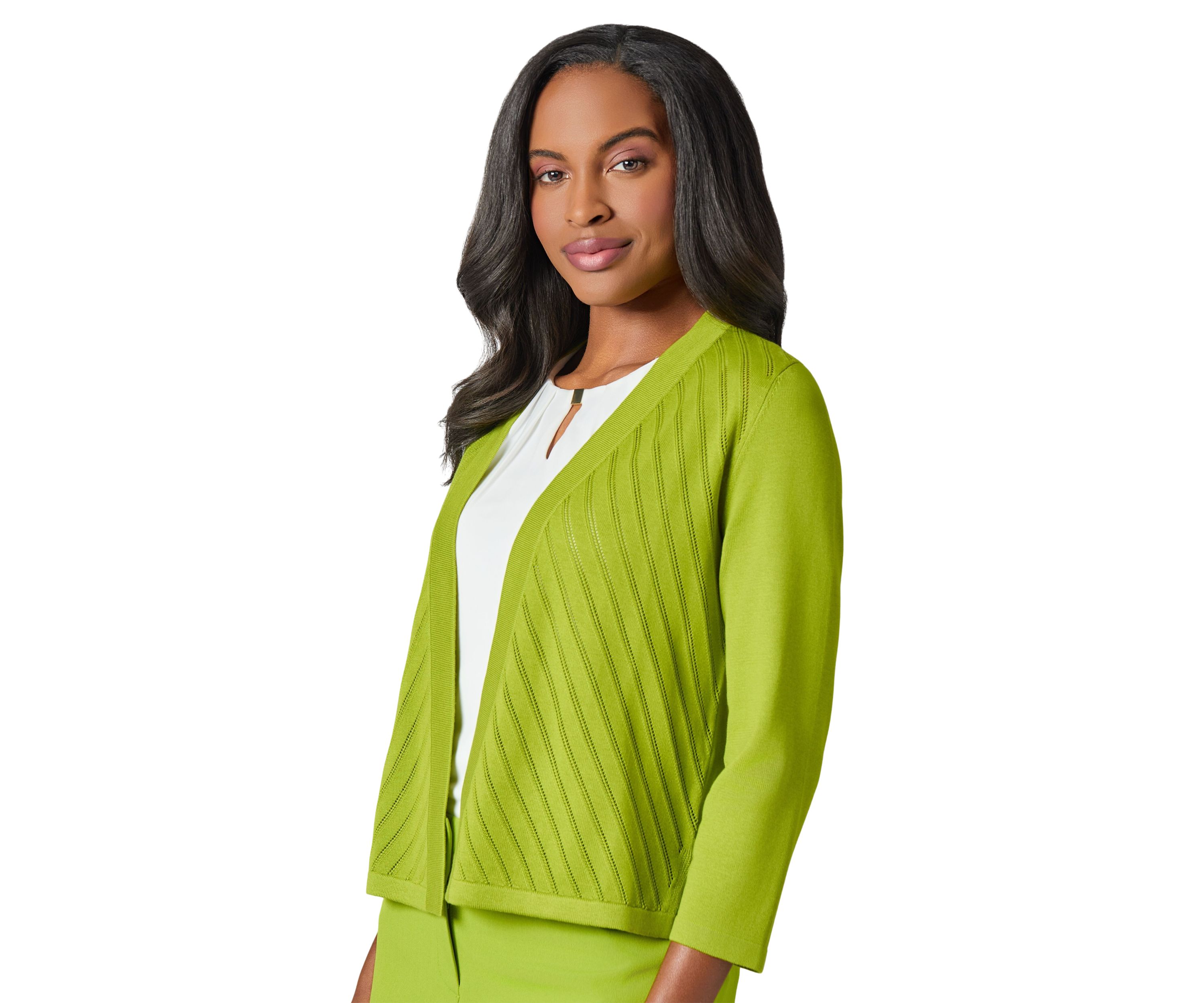 Womens Diagonal Stitch Short Cardigan