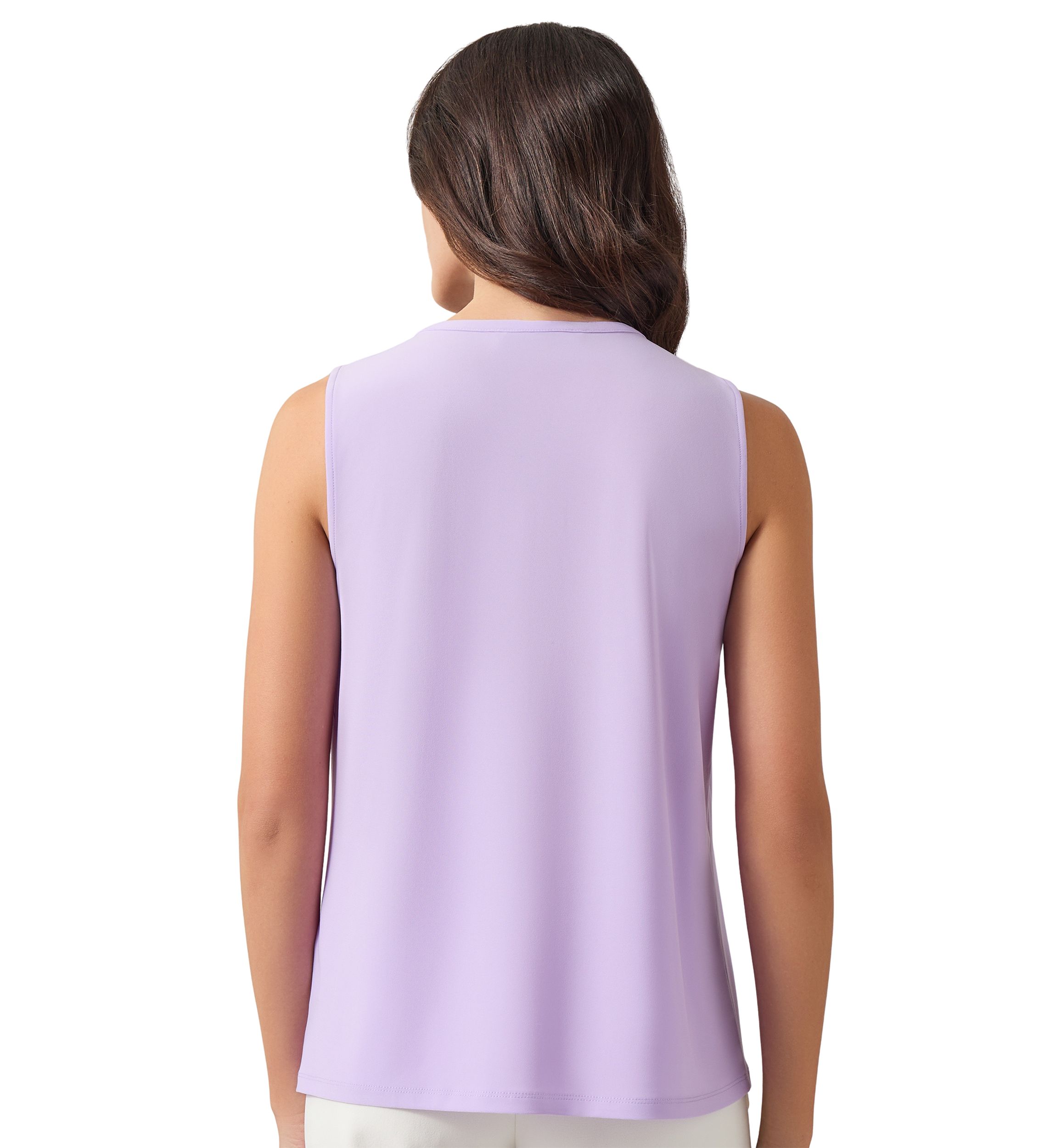 Womens Sleeveless Jeweled Pleat Neck Top 
