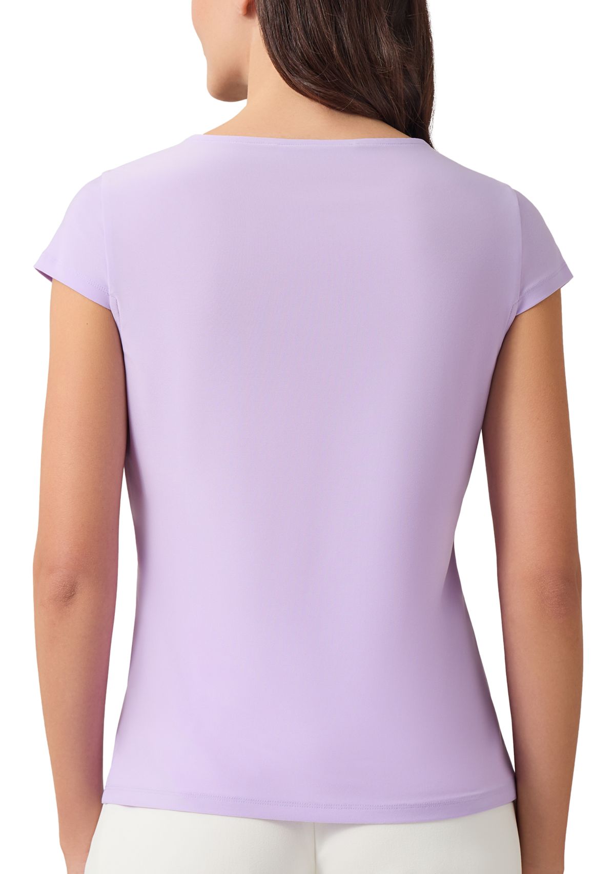 Womens Cap Sleeve Cowl Neck Top