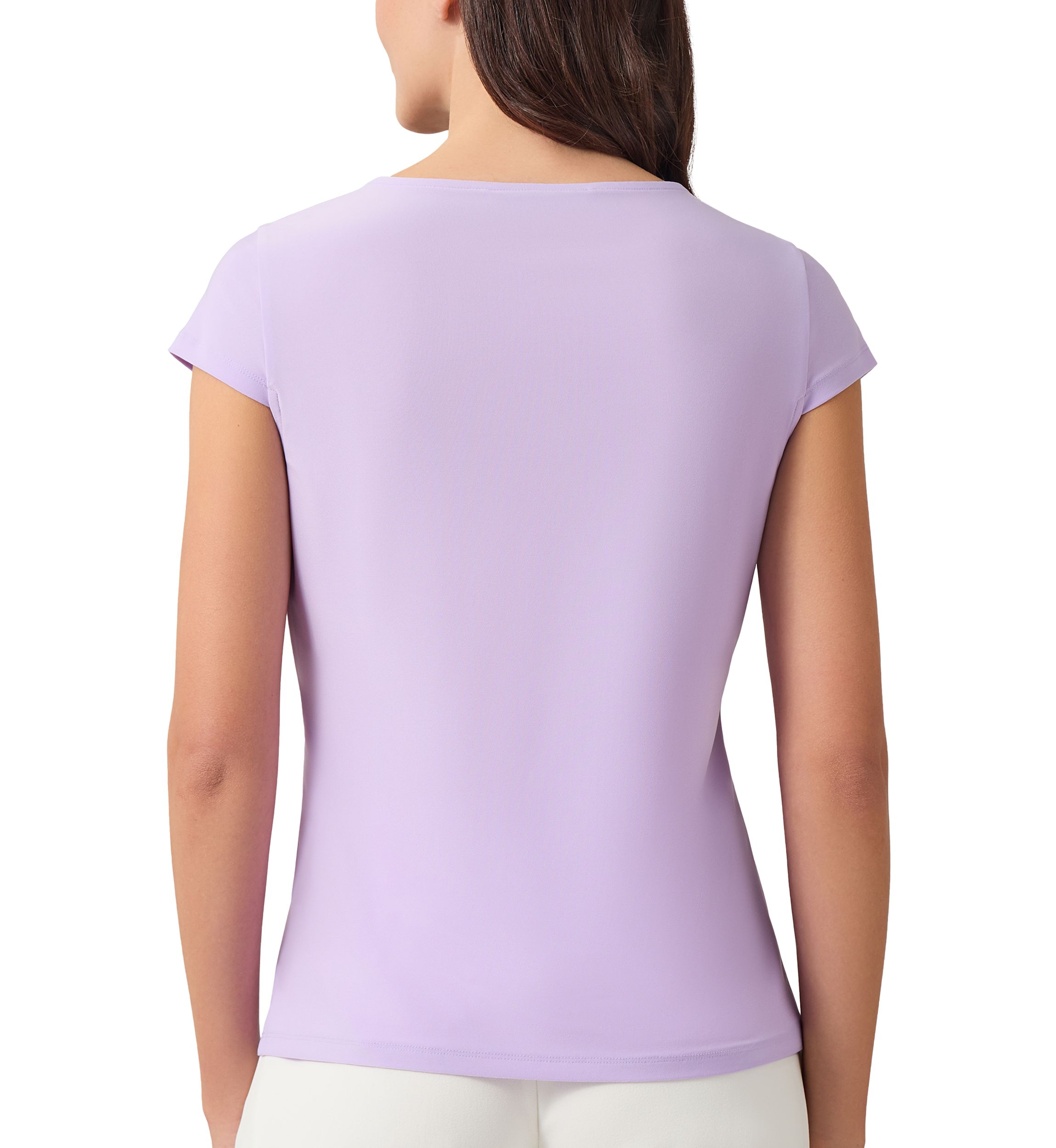 Womens Cap Sleeve Cowl Neck Top
