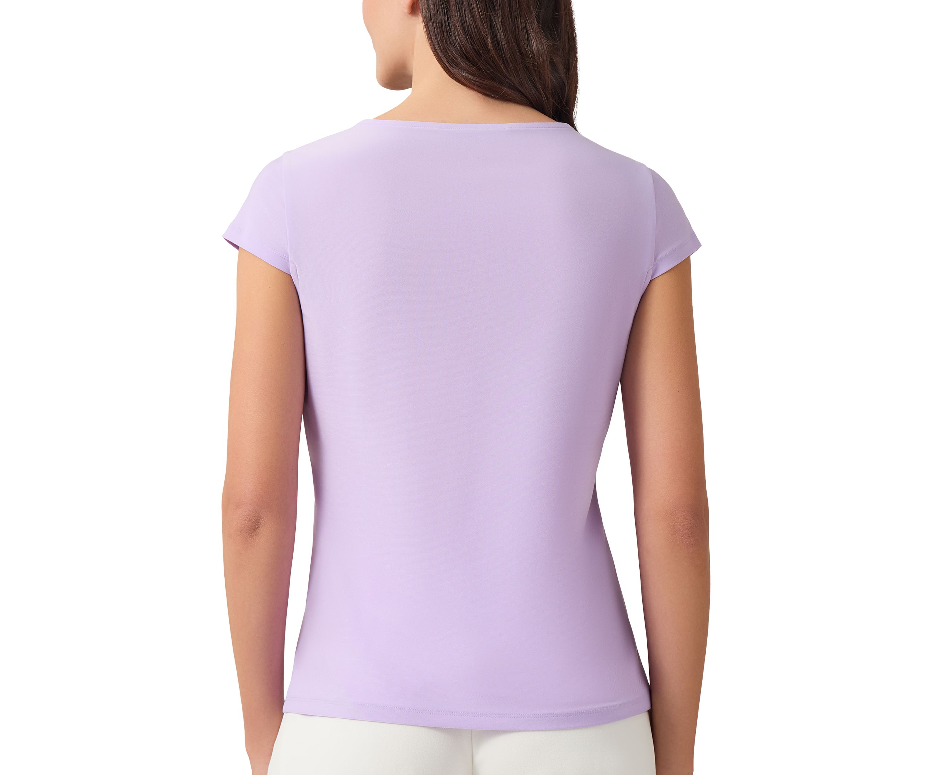 Womens Cap Sleeve Cowl Neck Top