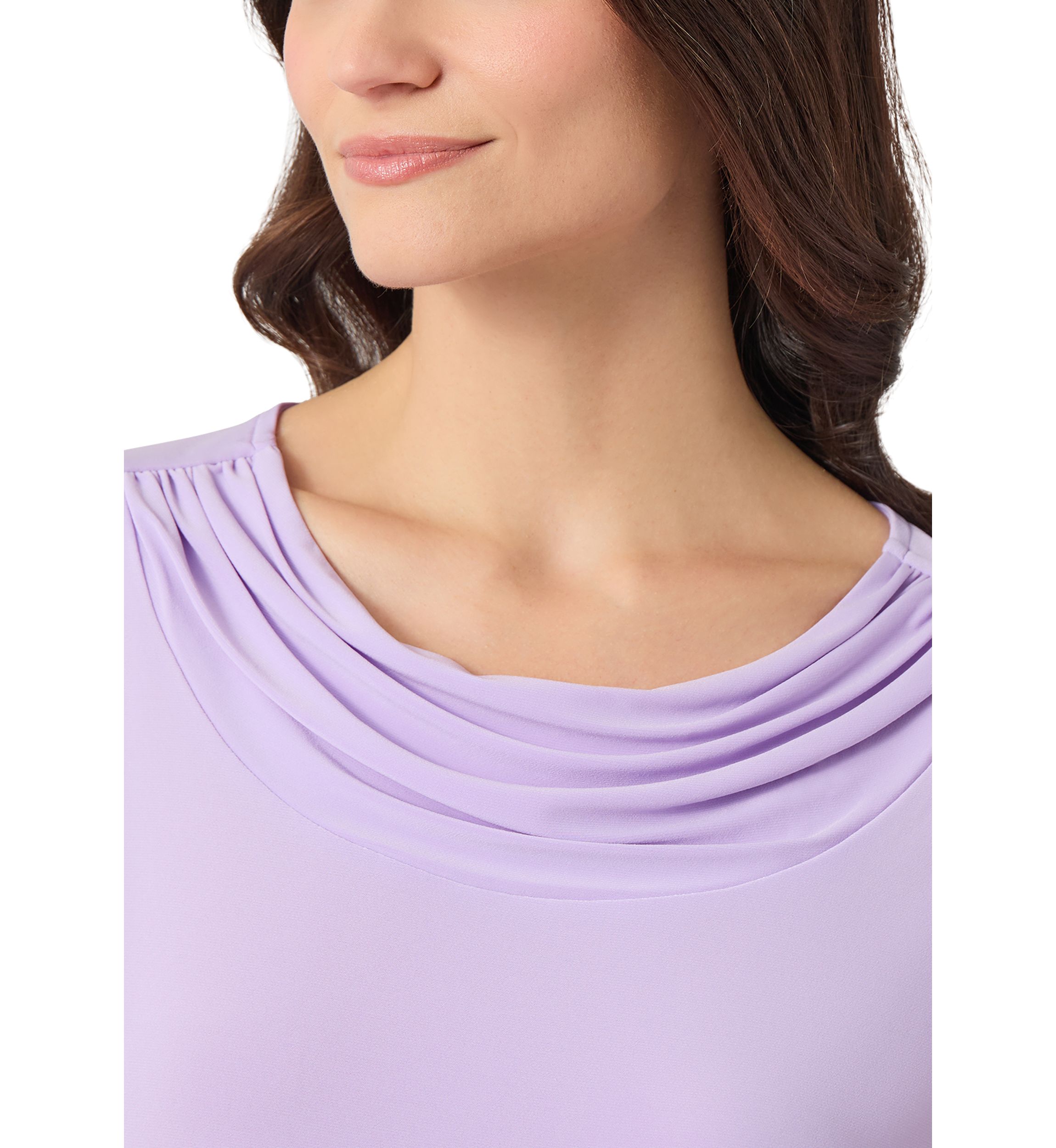 Womens Cap Sleeve Cowl Neck Top