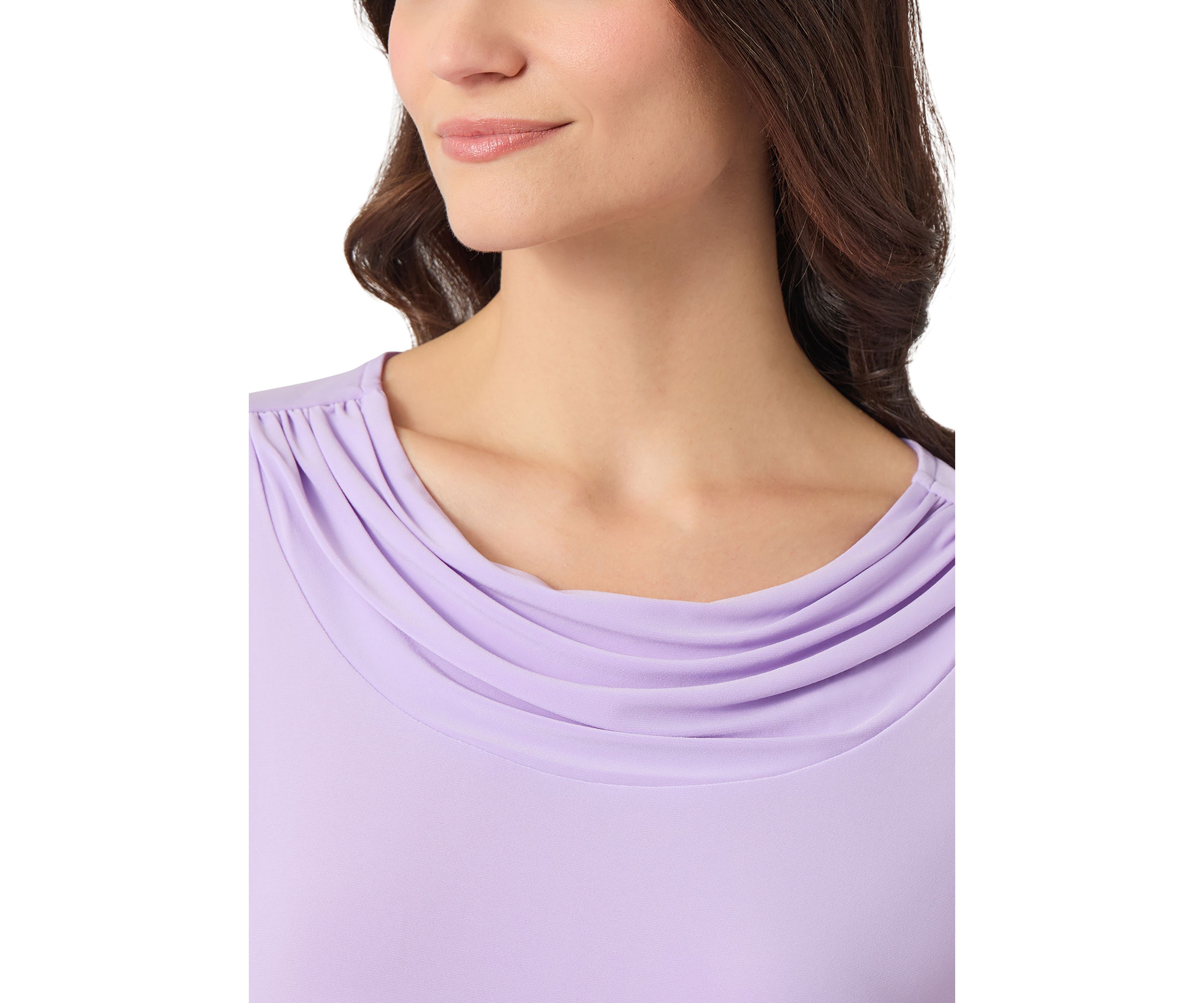 Womens Cap Sleeve Cowl Neck Top