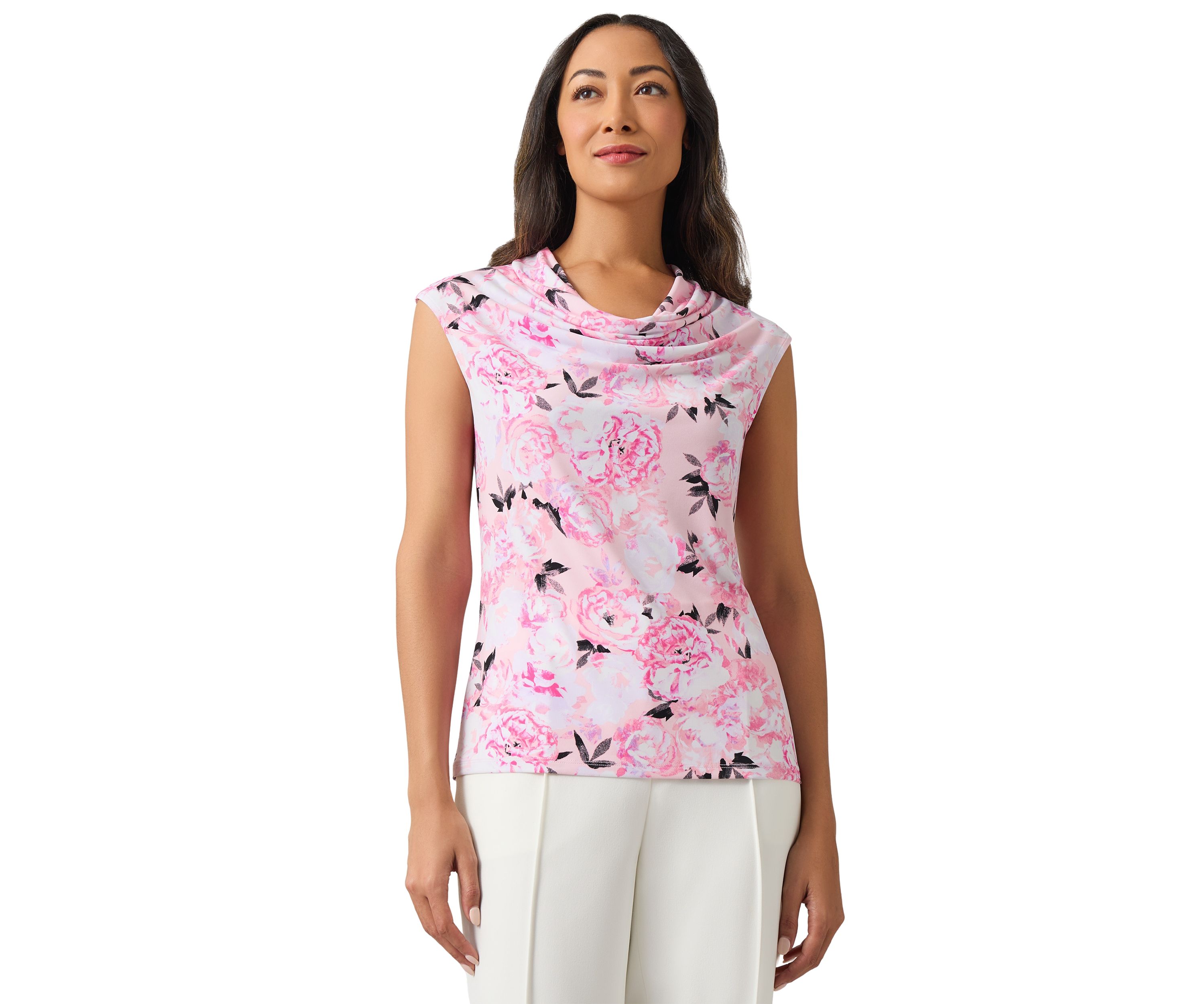 Petite Sleeveless Cowl Neck Top 