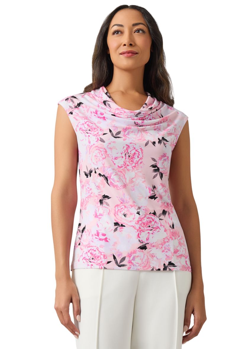 Petite Sleeveless Cowl Neck Top 