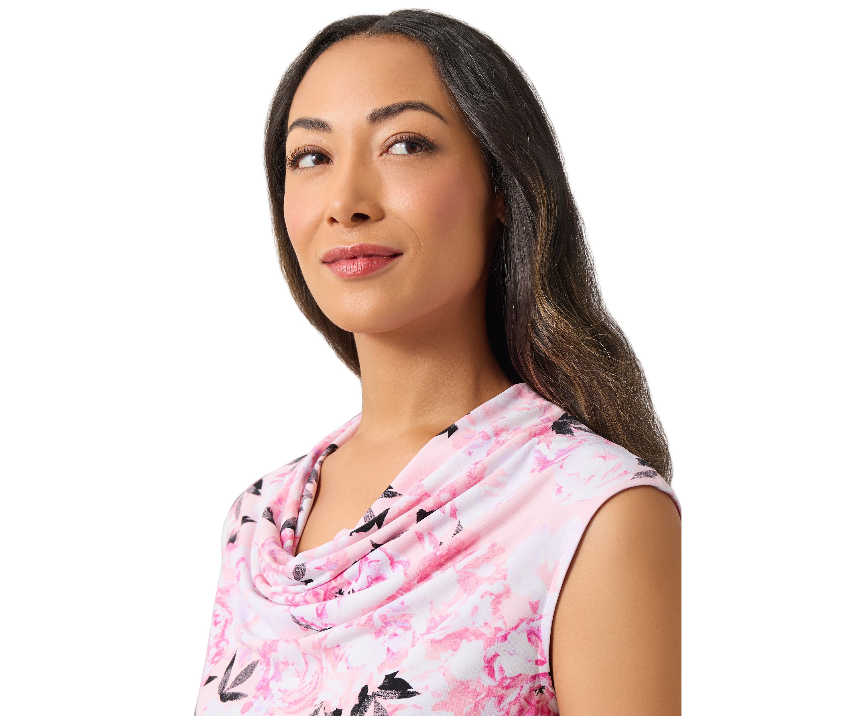 Petite Sleeveless Cowl Neck Top 