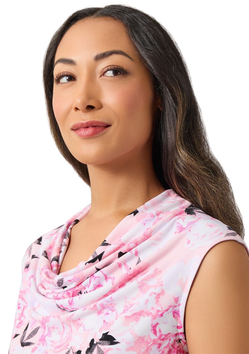 Petite Sleeveless Cowl Neck Top 