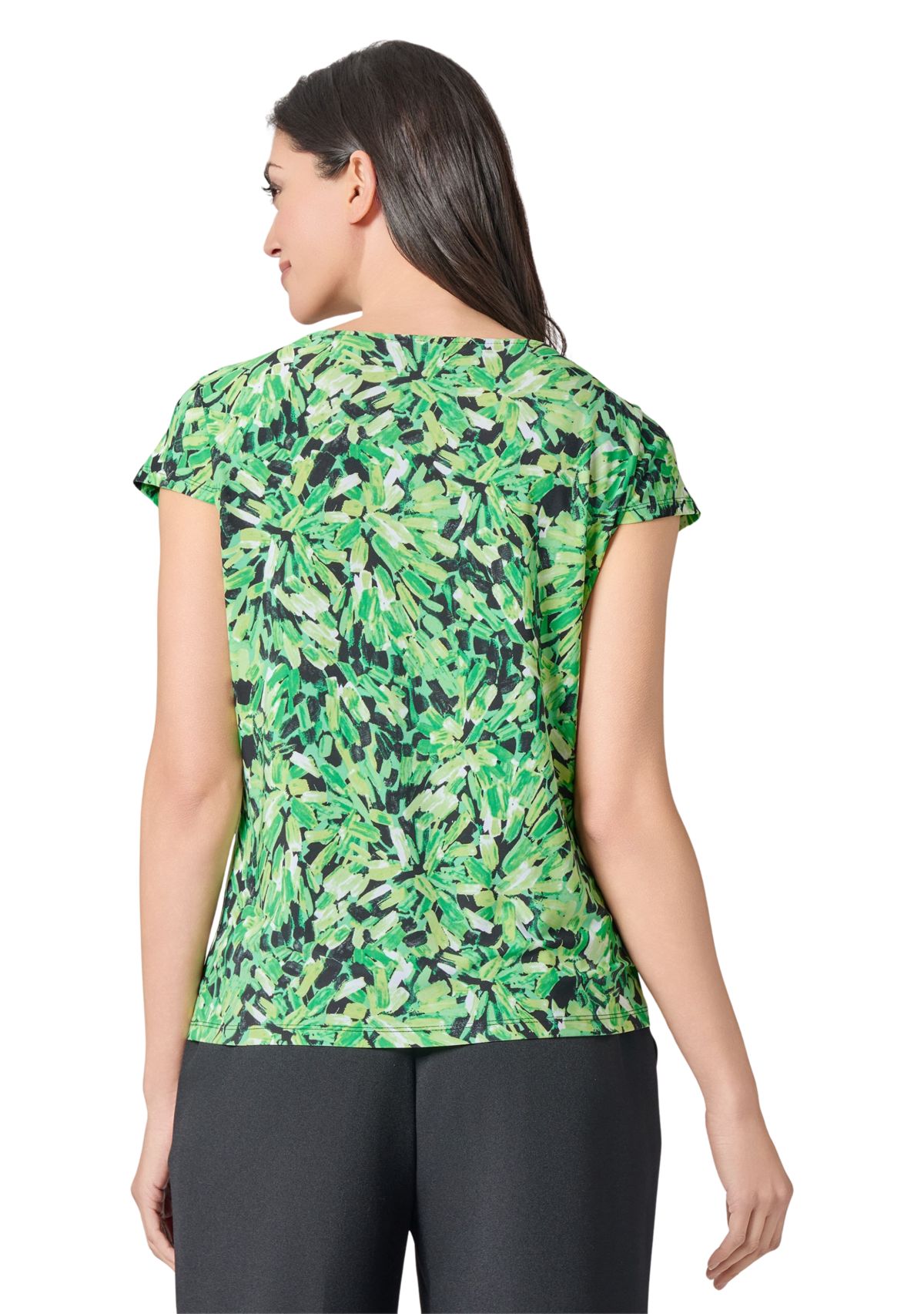 Womens Starburst Printed Cowl Neck Knit Top