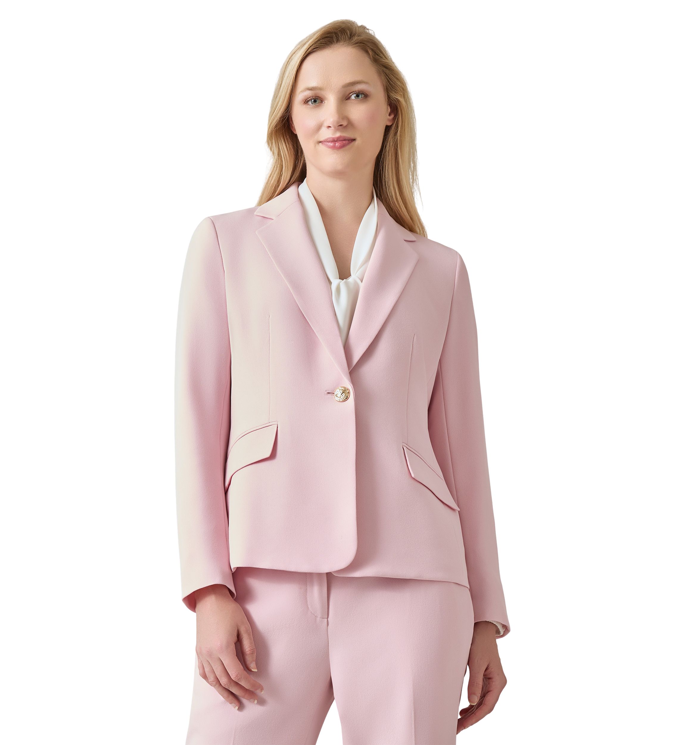 Petite Long Sleeve Notch Collar Blazer