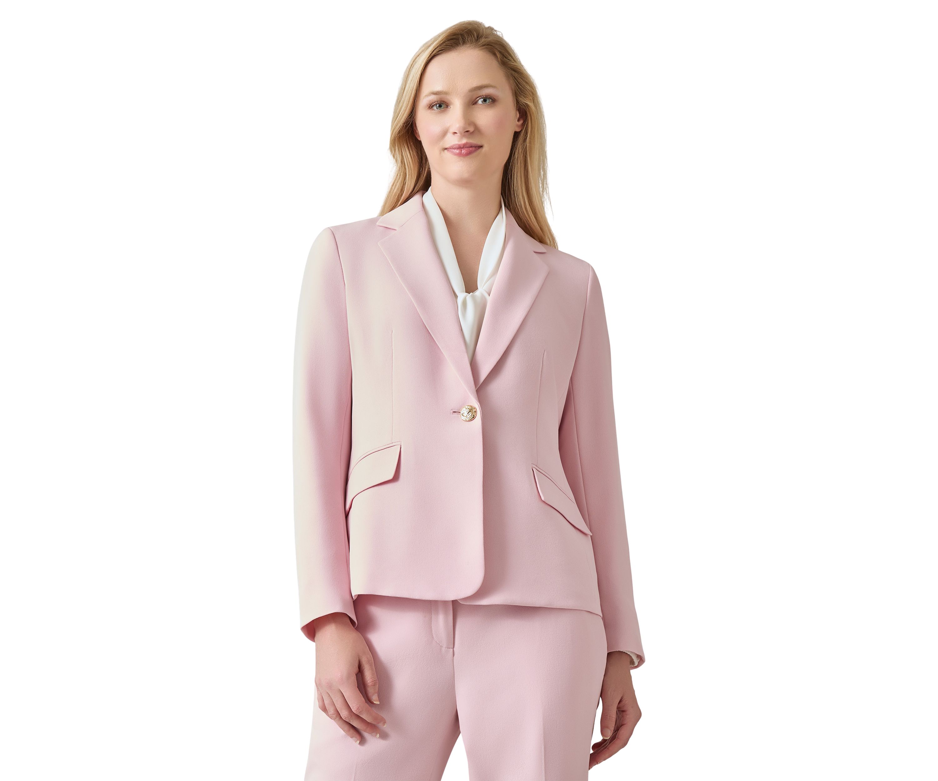 Petite Long Sleeve Notch Collar Blazer