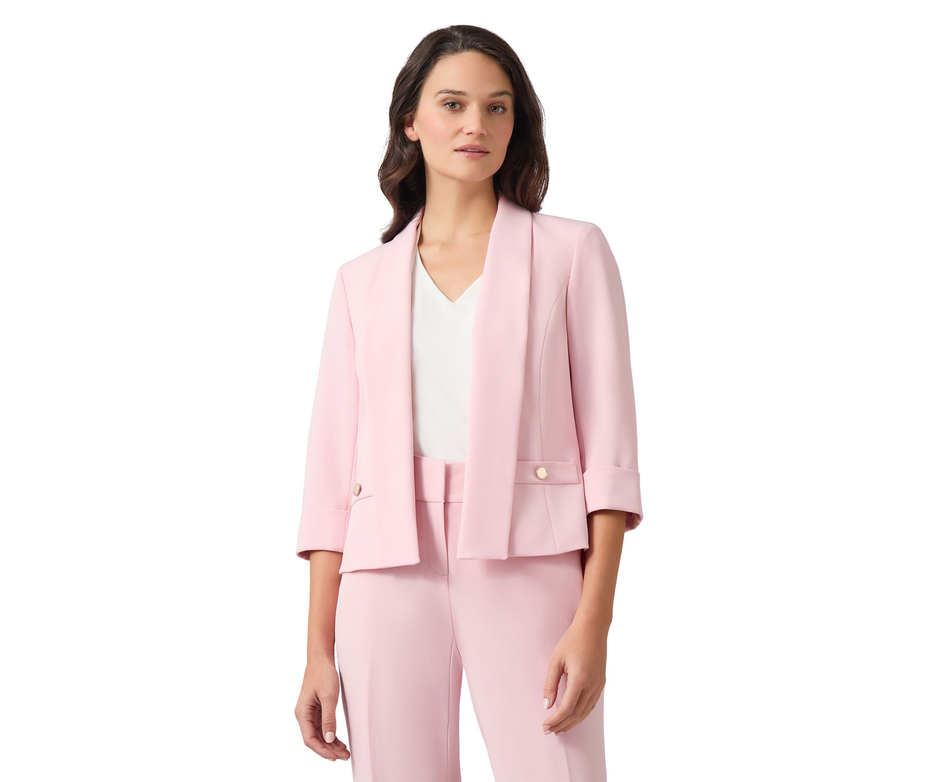 Womens 3/4 Sleeve Shawl Collar Blazer 