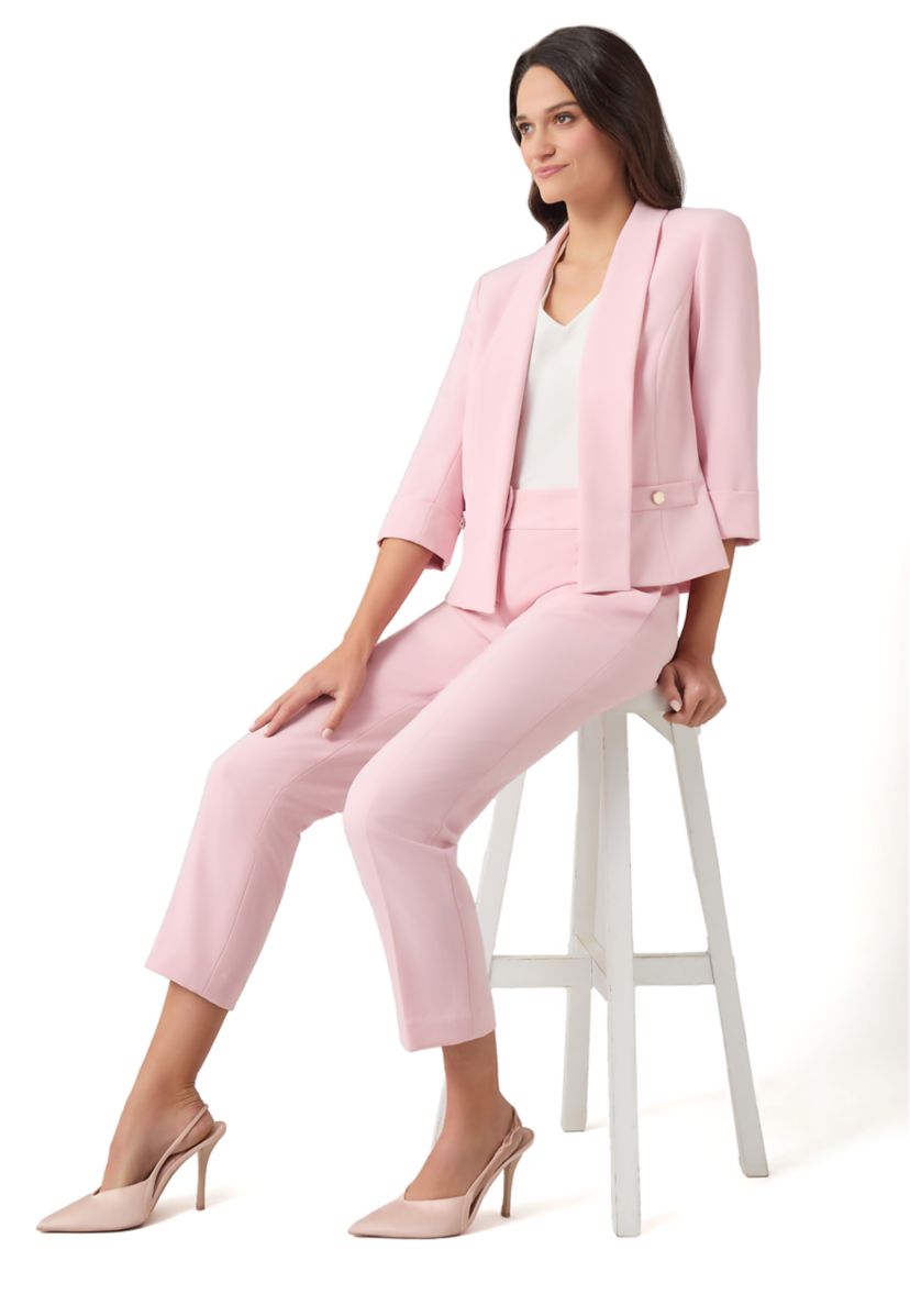 Womens 3/4 Sleeve Shawl Collar Blazer 