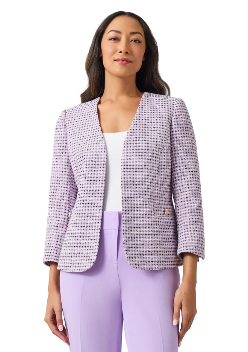 Womens 3/4 Sleeve Open Front Blazer