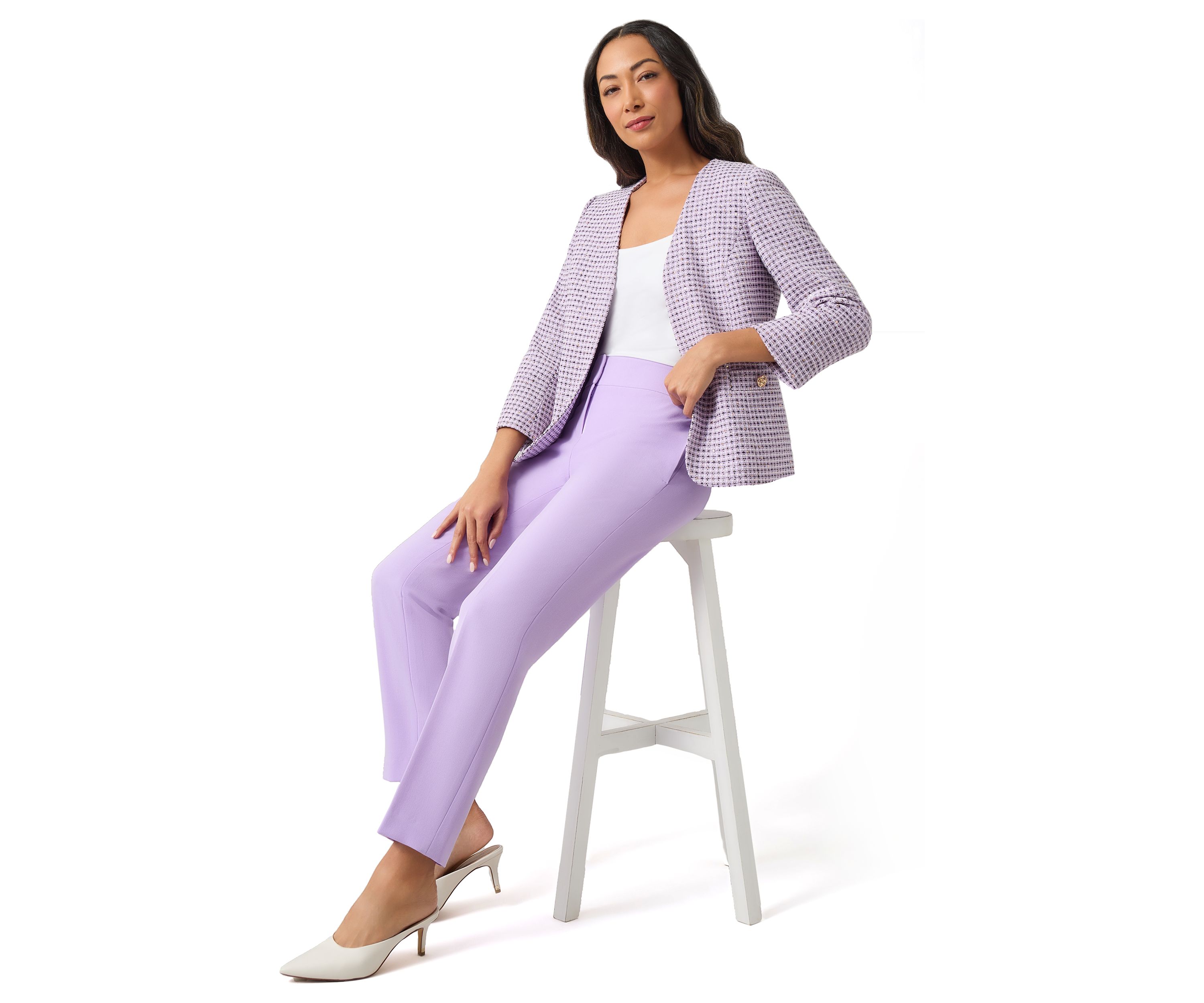 Womens 3/4 Sleeve Open Front Blazer