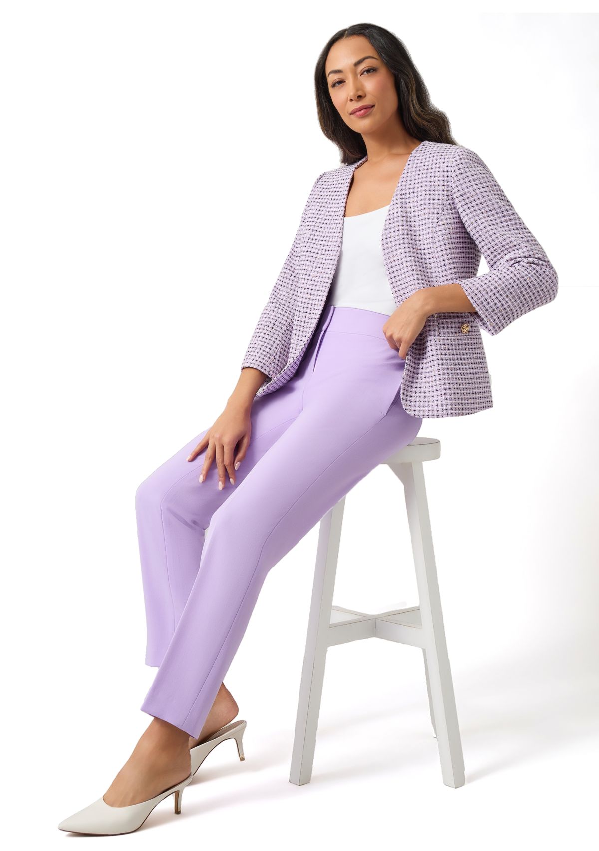 Petite Open Jacket with 3/4 Sleeves