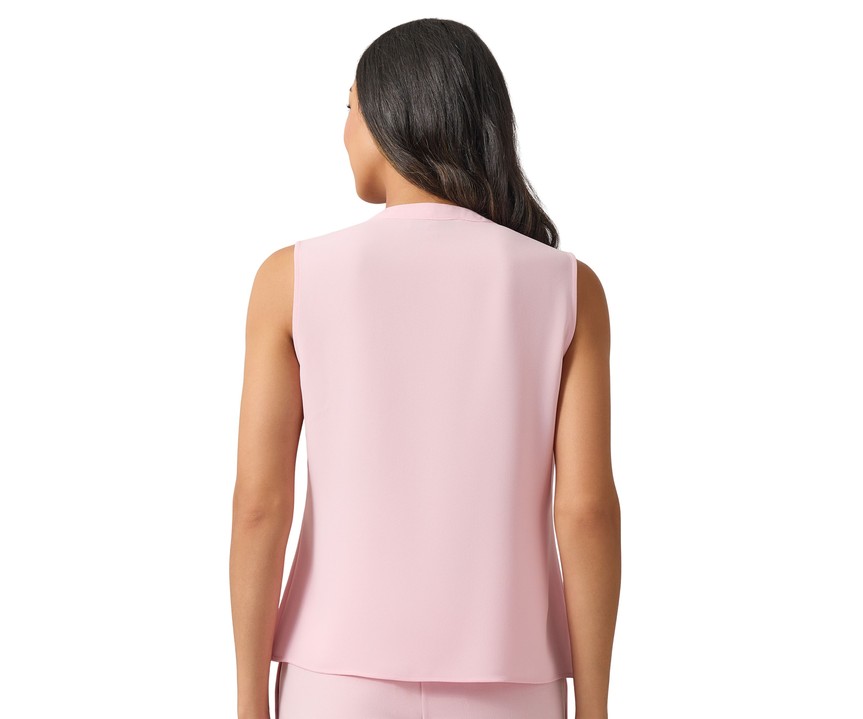 Womens Sleeveless Ruffle Front Blouse 